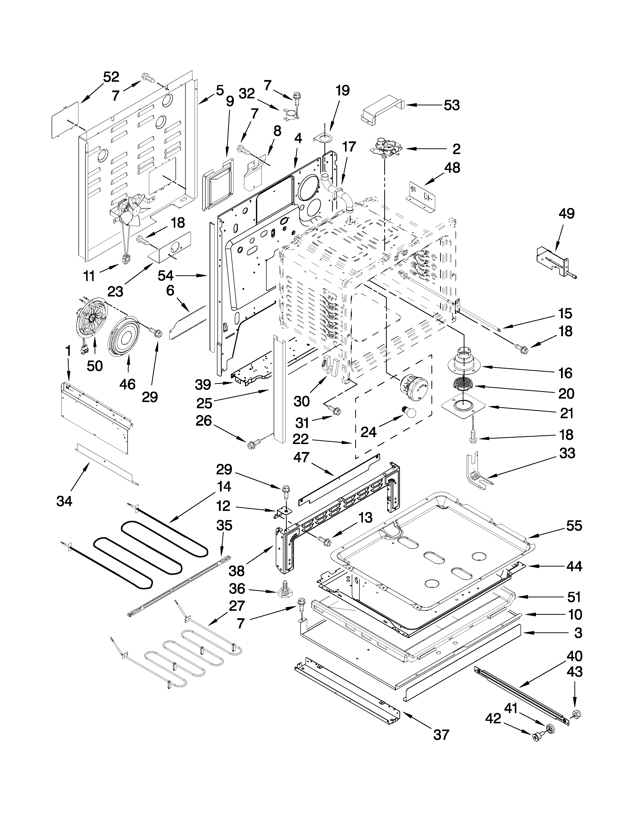 Whirlpool YGY399LXUQ05 chassis parts diagram