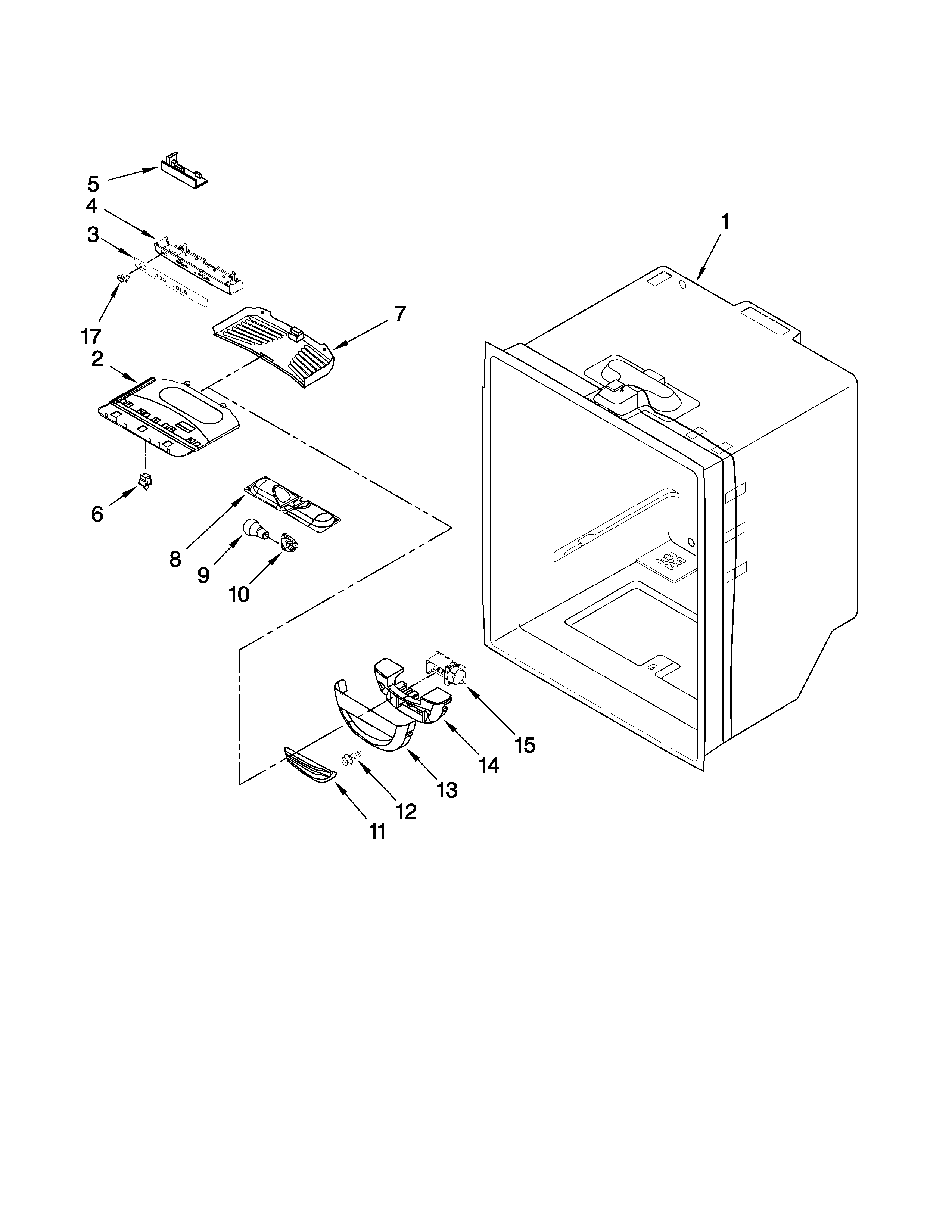 Ikea IX5HHEXWS03 refrigerator liner parts diagram