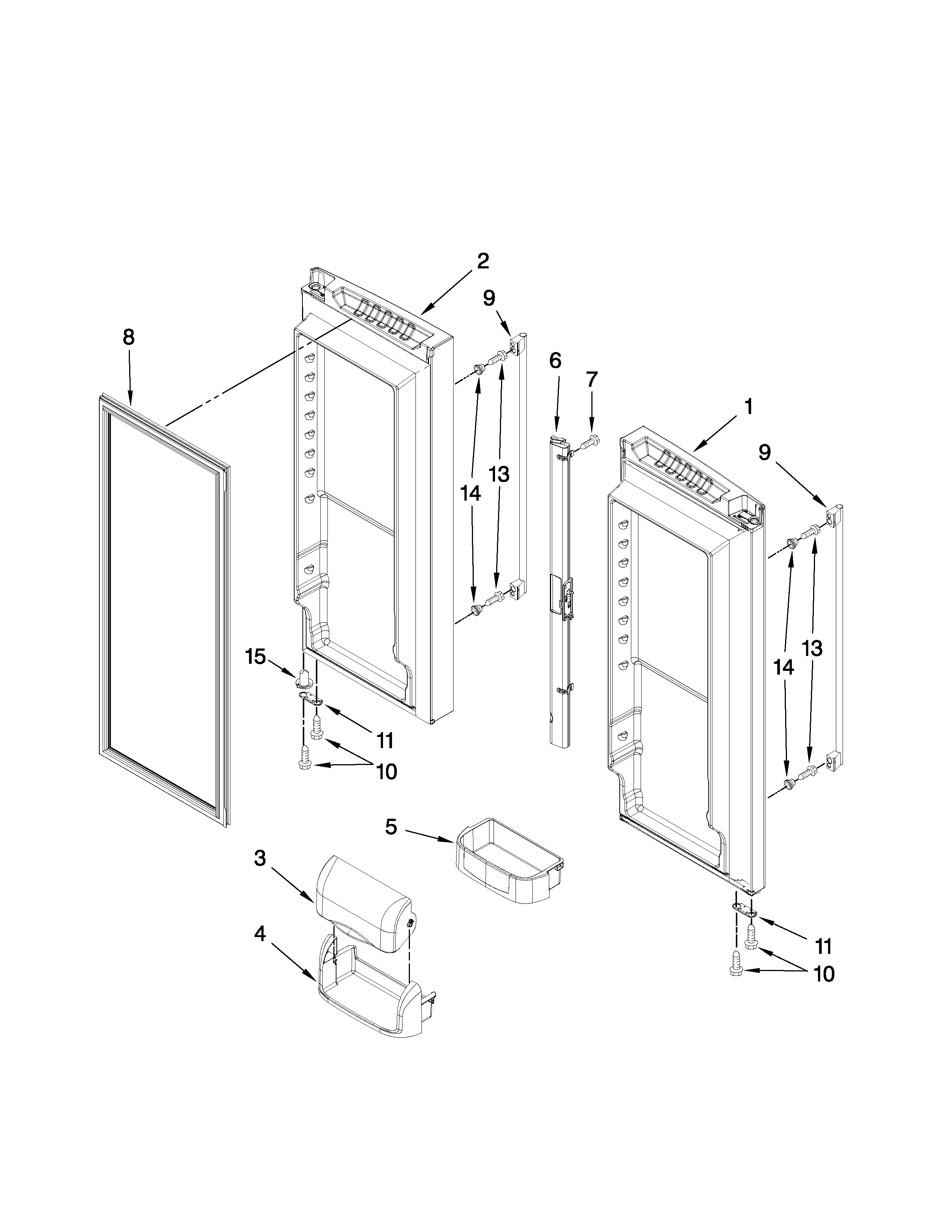 Ikea IX5HHEXWS03 refrigerator door parts diagram