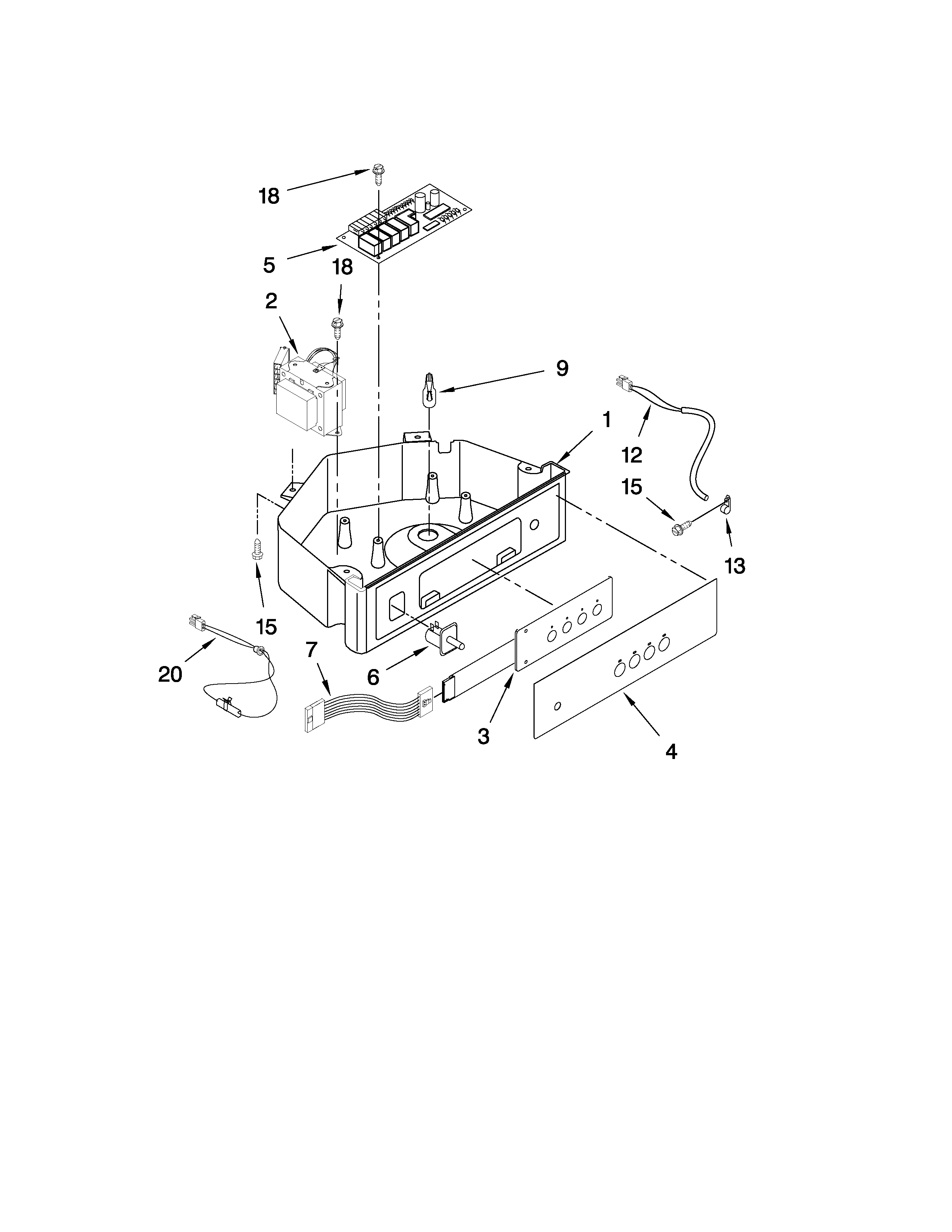 KitchenAid KUIS18PNTB3 control panel parts diagram