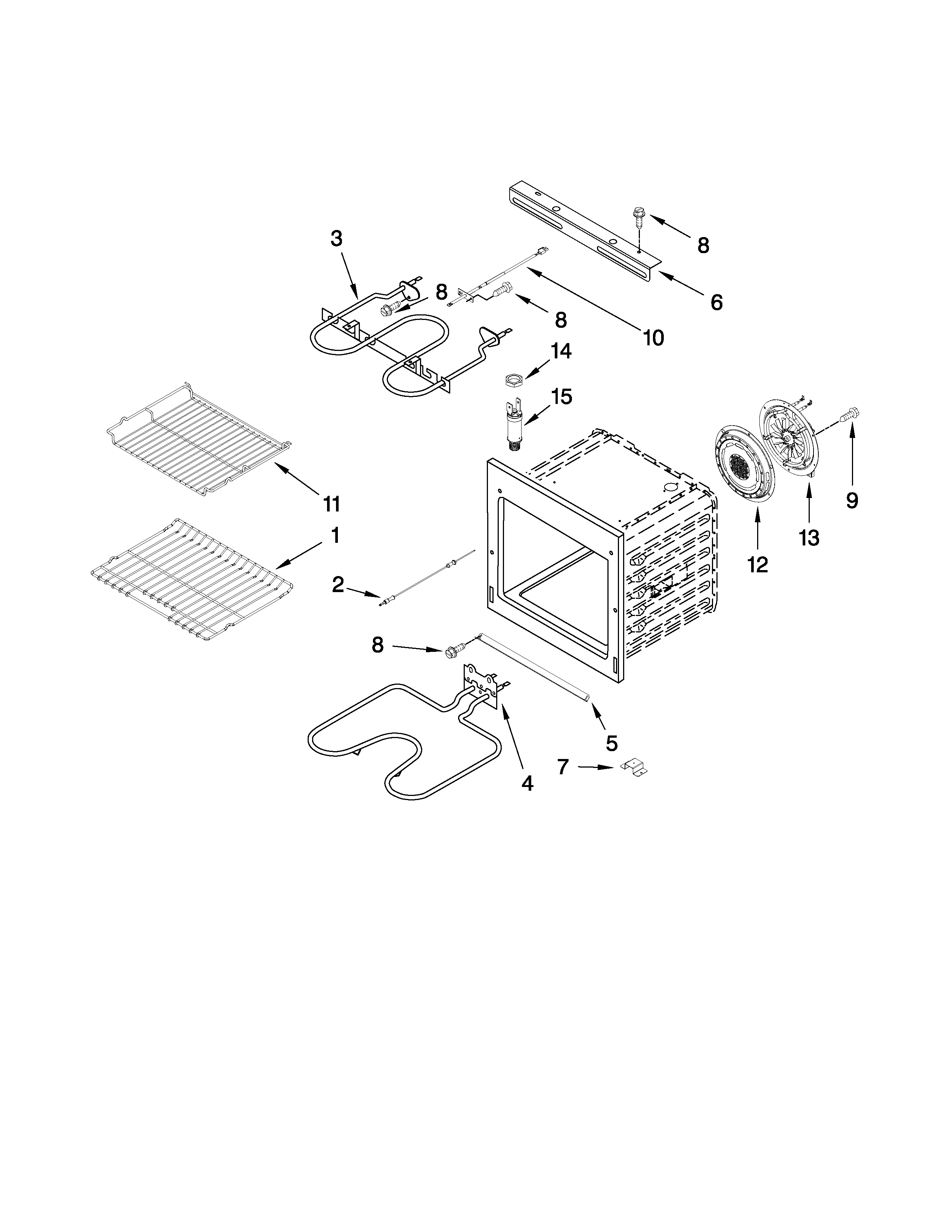 Jenn-Air JJW8630DDS30 internal oven parts diagram