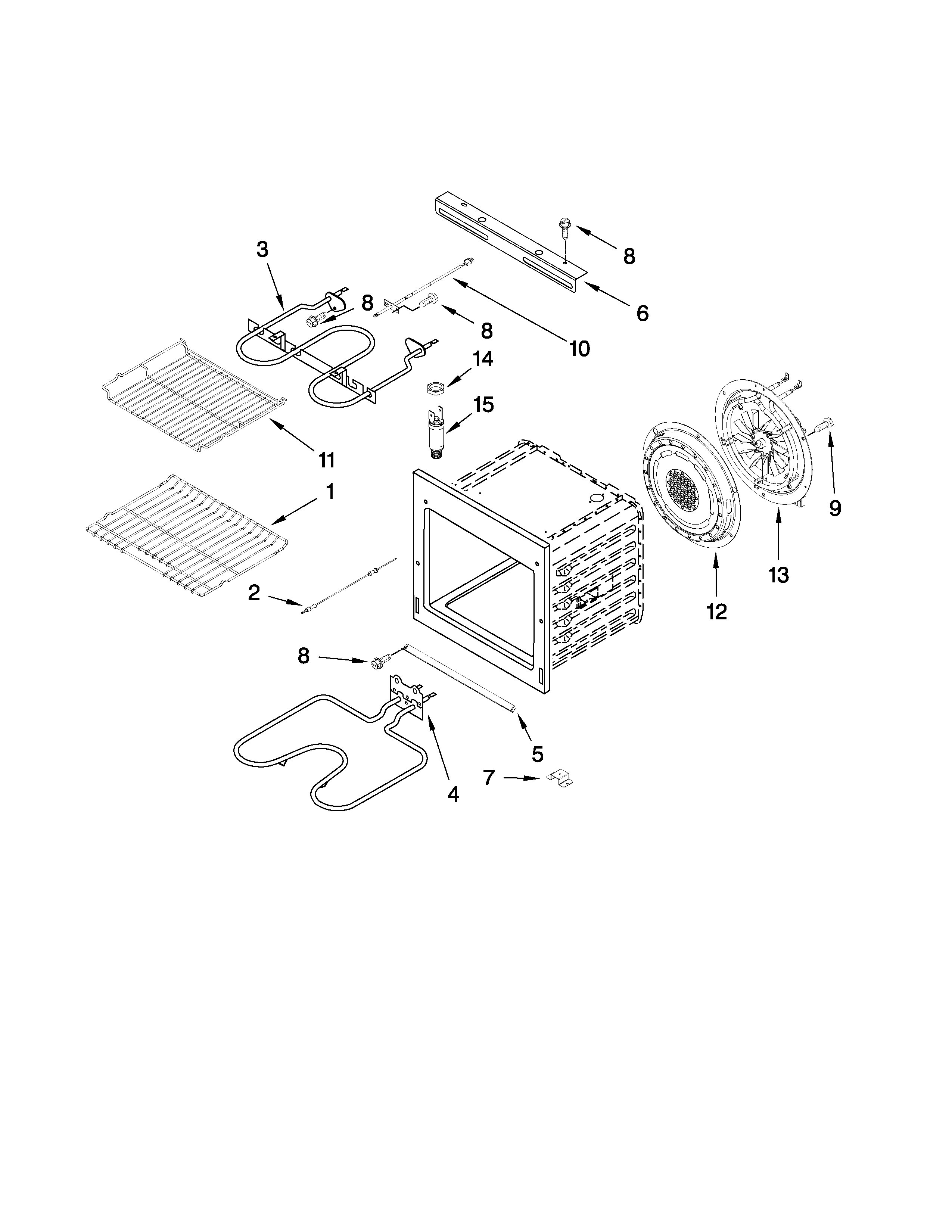 Jenn-Air JJW9827DDS30 internal oven parts diagram