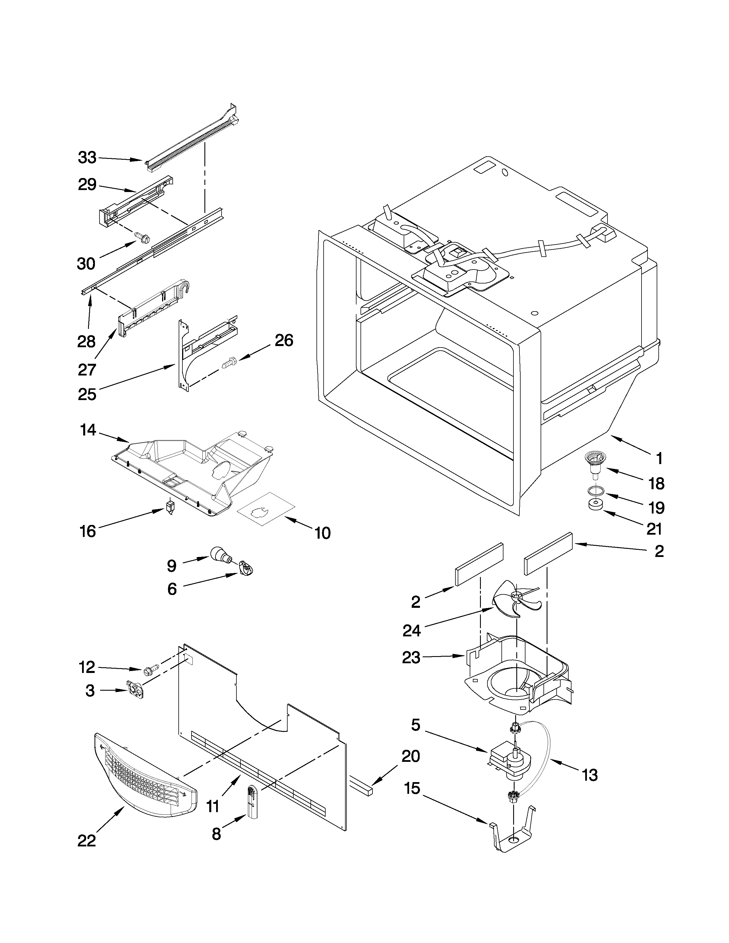 Maytag MFD2562VEA2 freezer liner parts diagram