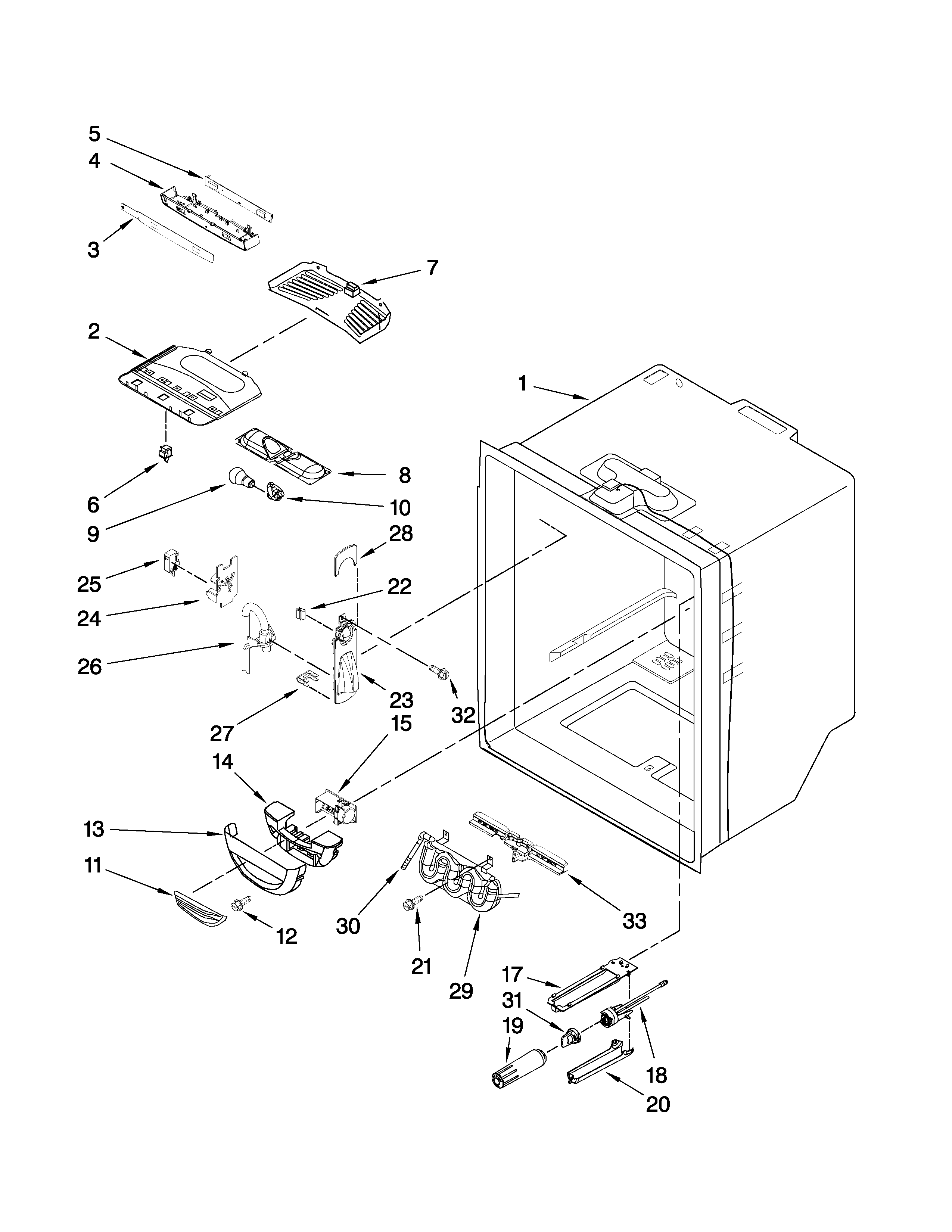 Maytag MFD2562VEA2 refrigerator liner parts diagram