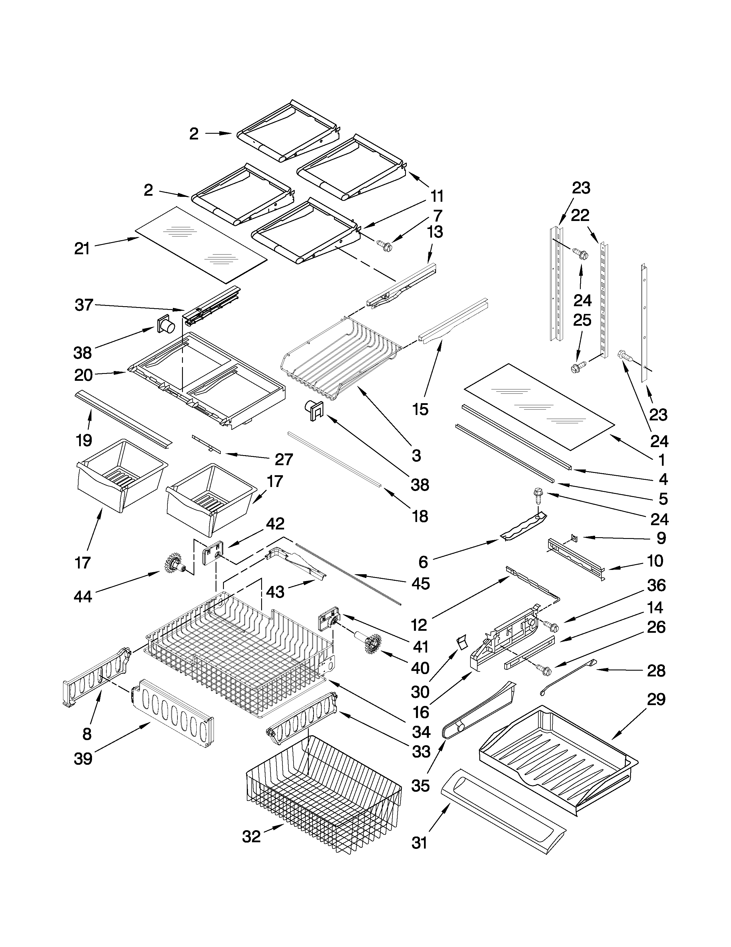 Maytag MFD2562VEA2 shelf parts diagram