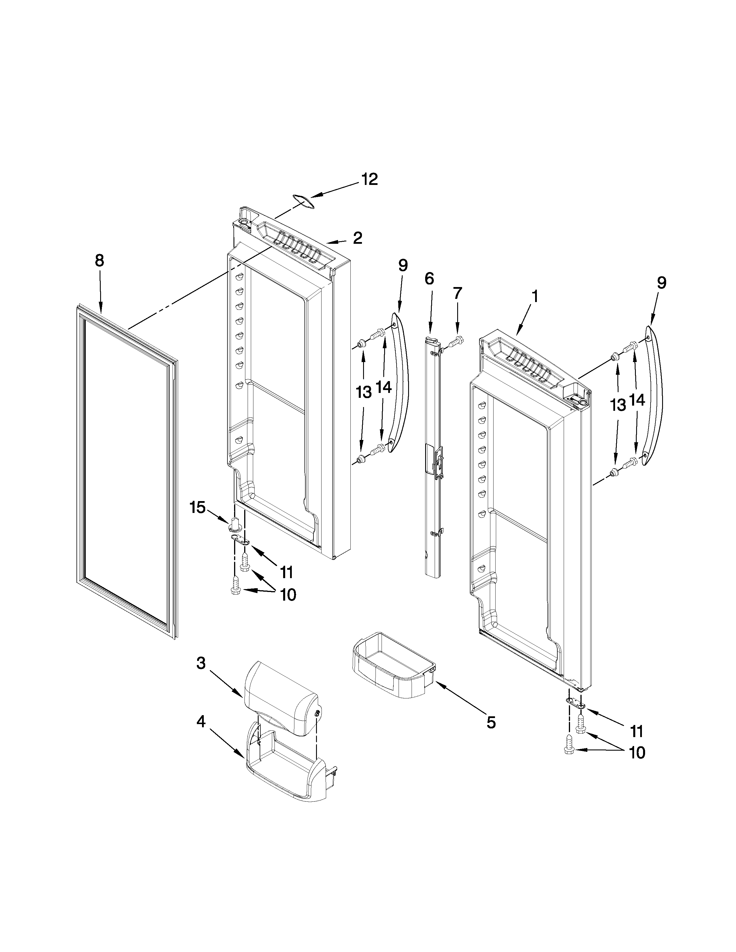 Maytag MFF2558VEQ2 refrigerator door parts diagram
