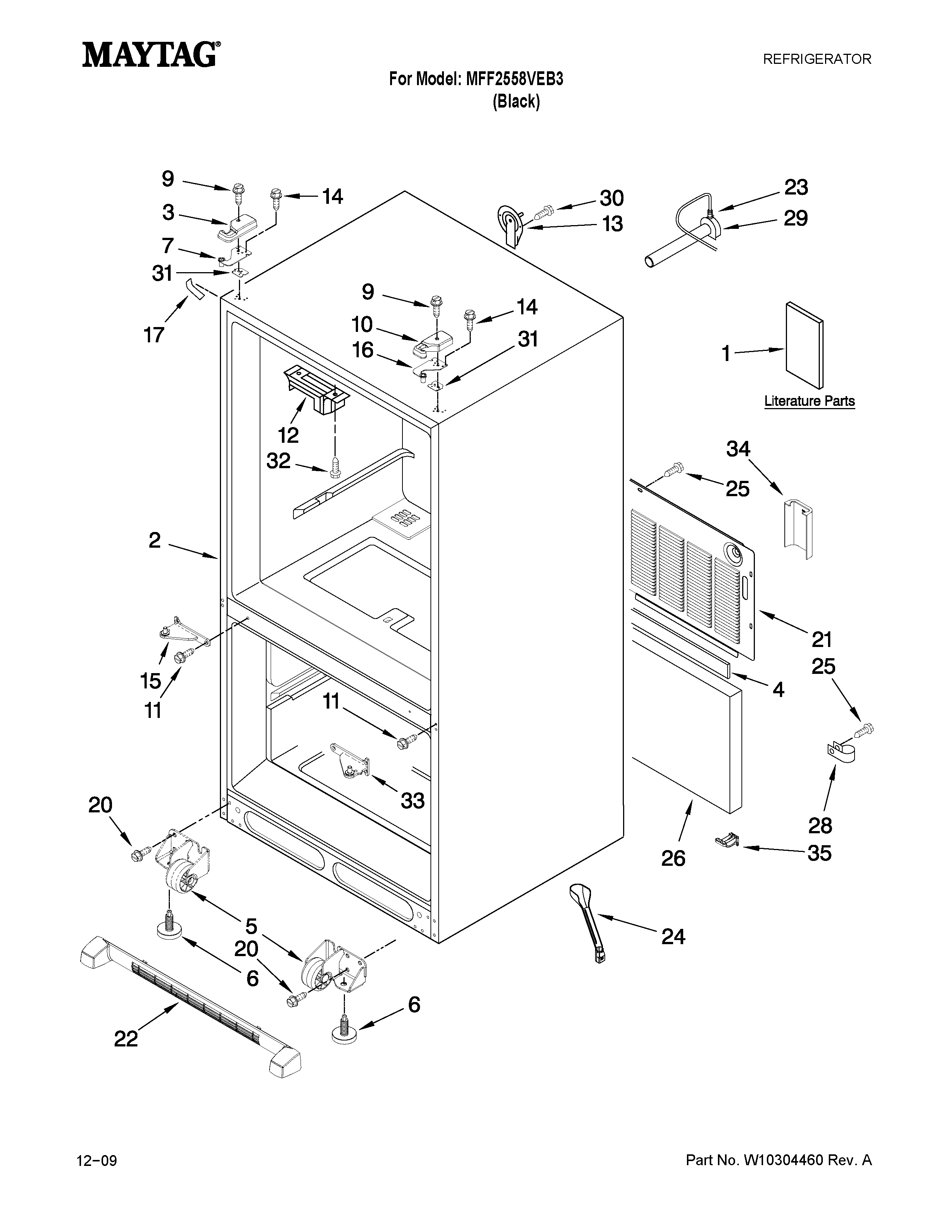Maytag MFF2558VEB3 cabinet parts diagram