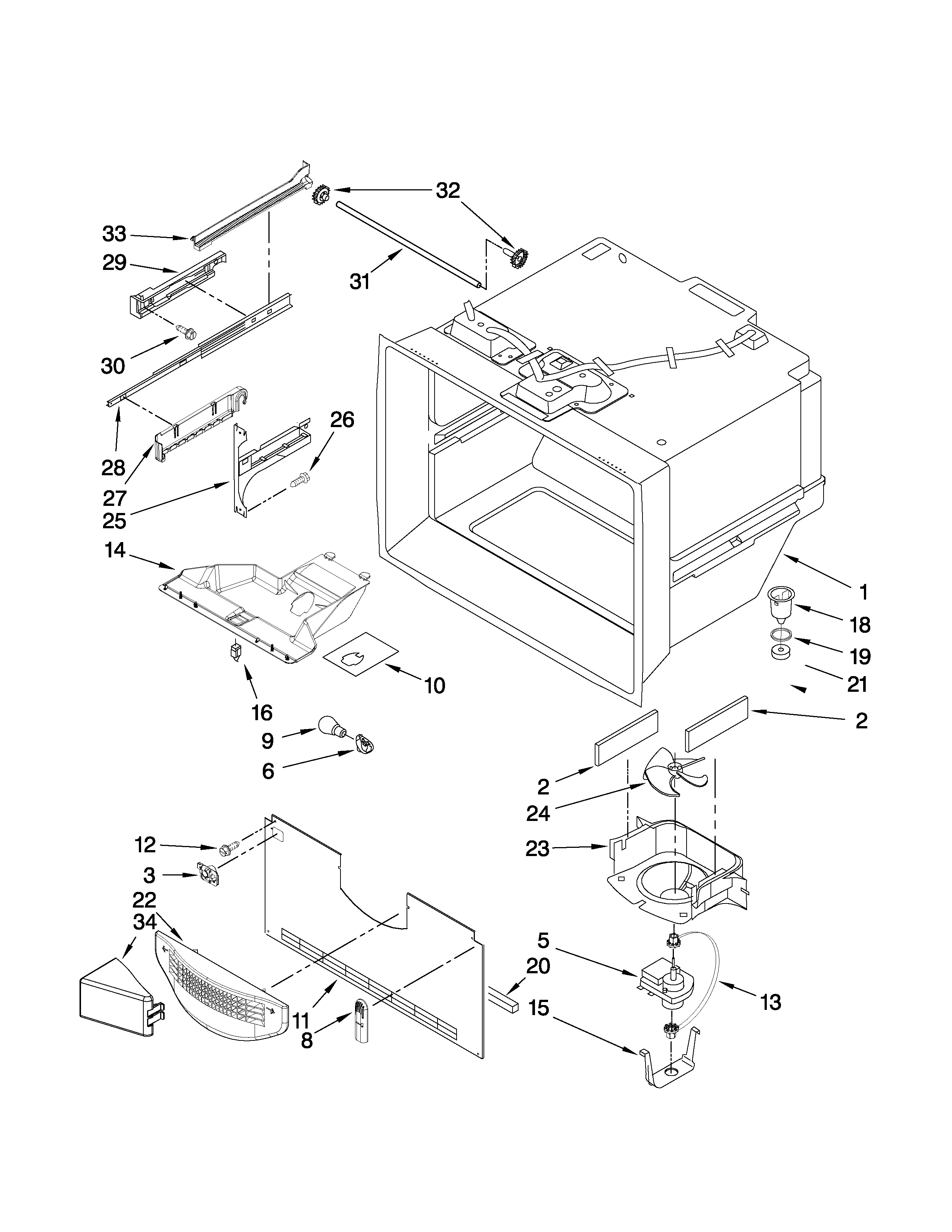 Maytag MFF2558VEB3 freezer liner parts diagram