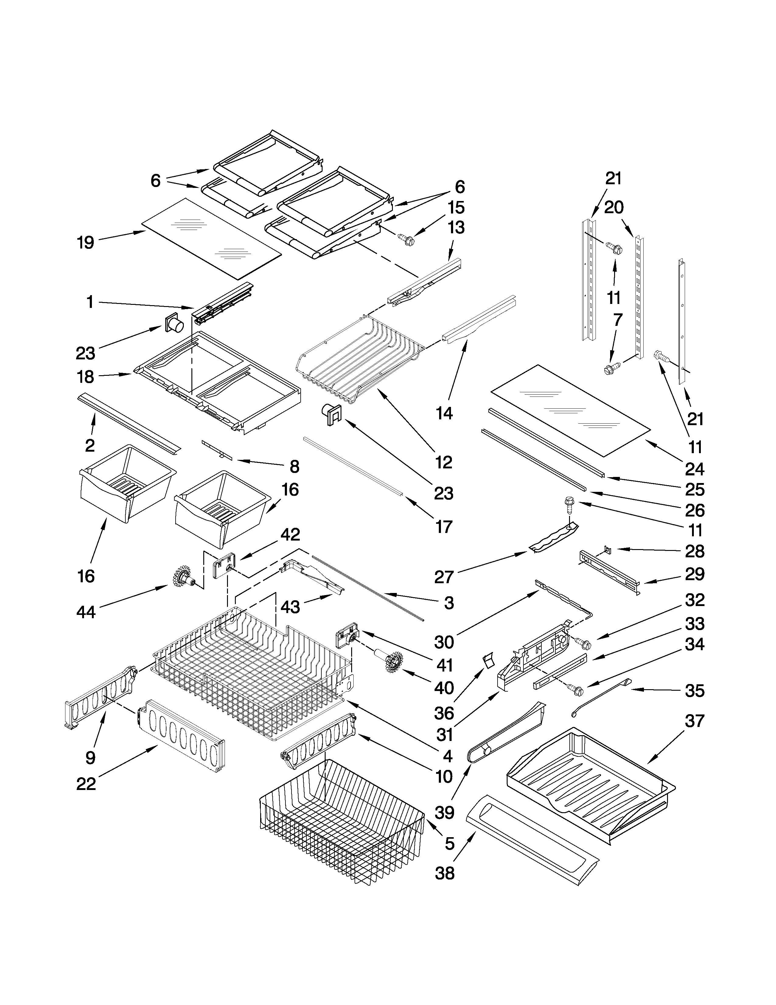 Maytag MFF2558VEB3 shelf parts diagram