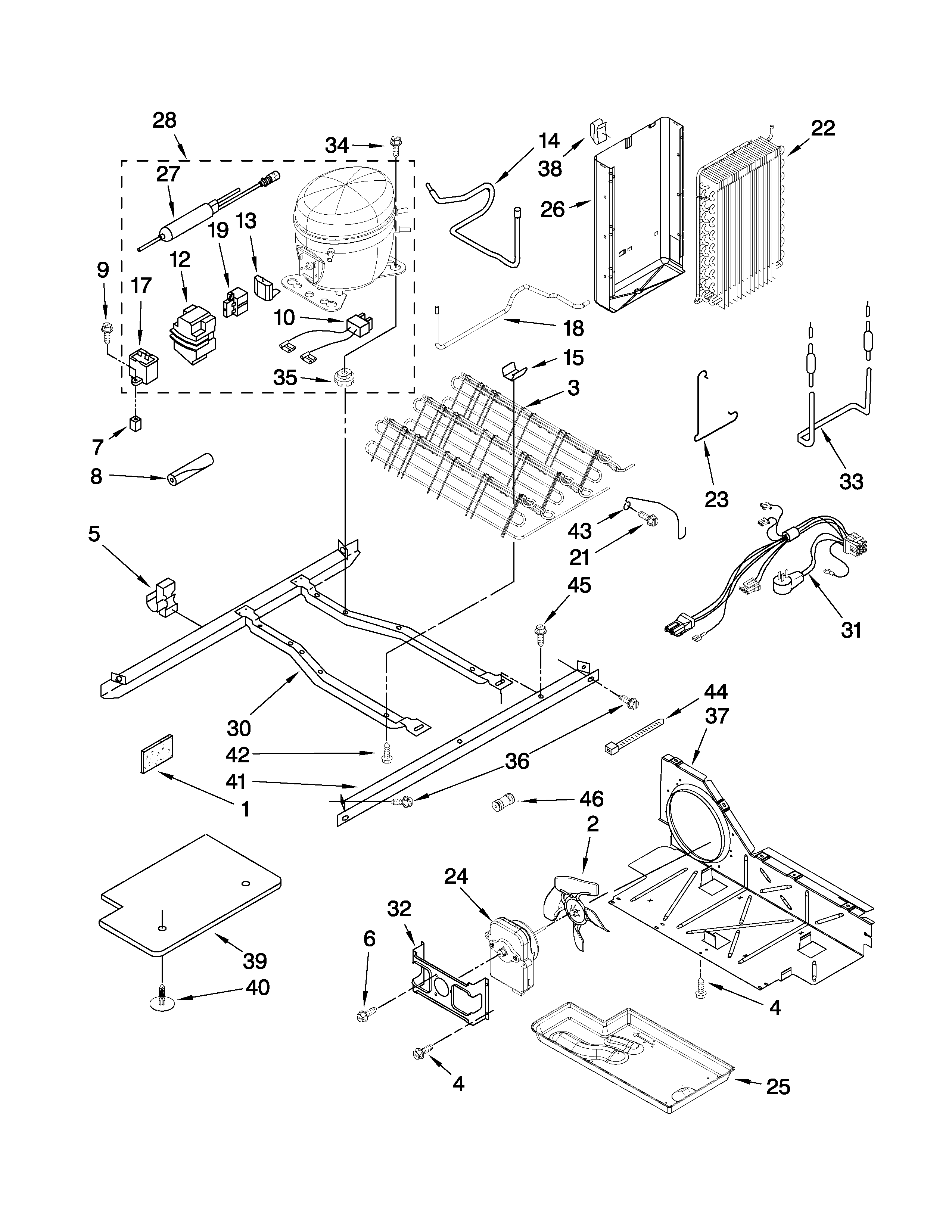 Whirlpool ED2JHEXTS00 unit parts diagram