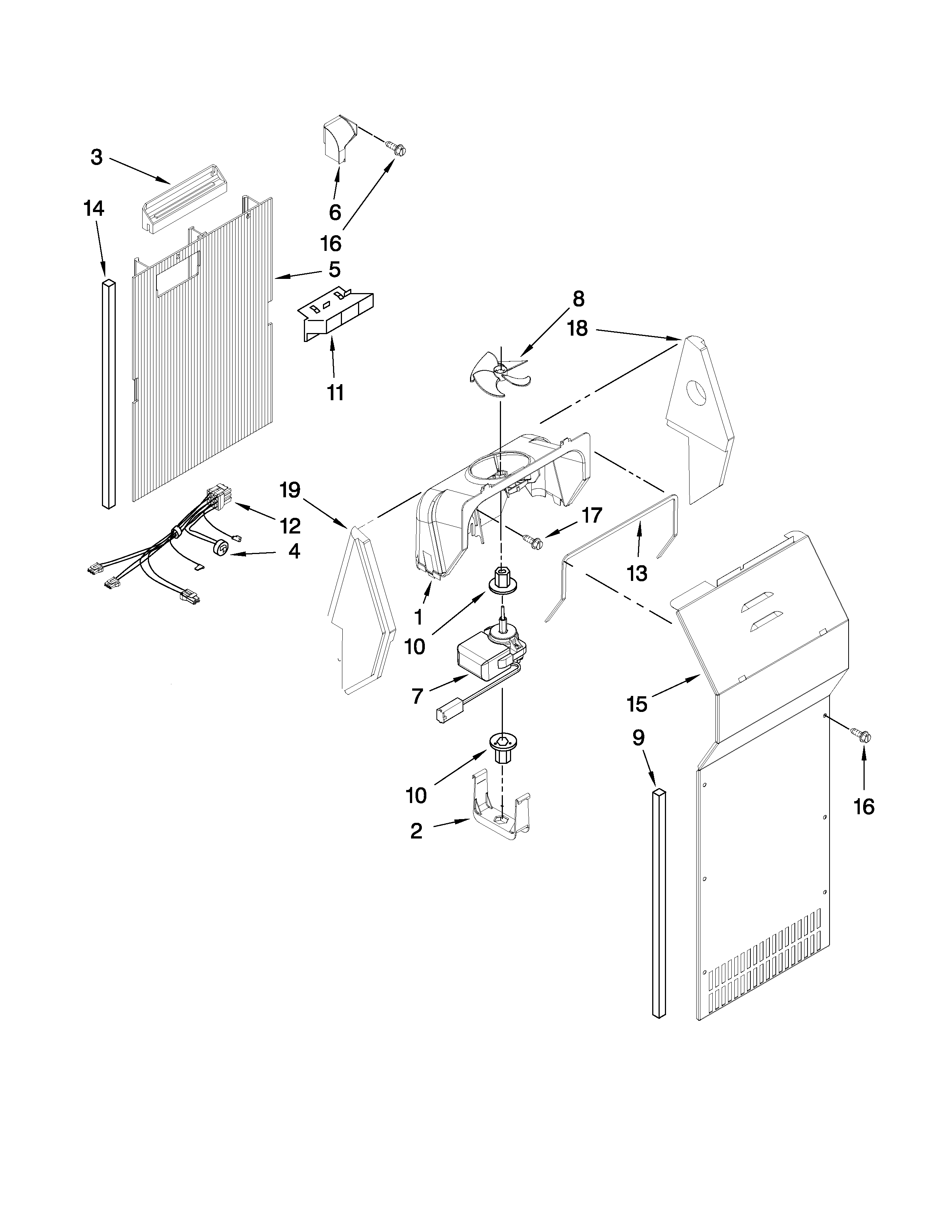Whirlpool ED2JHEXTS00 air flow parts diagram