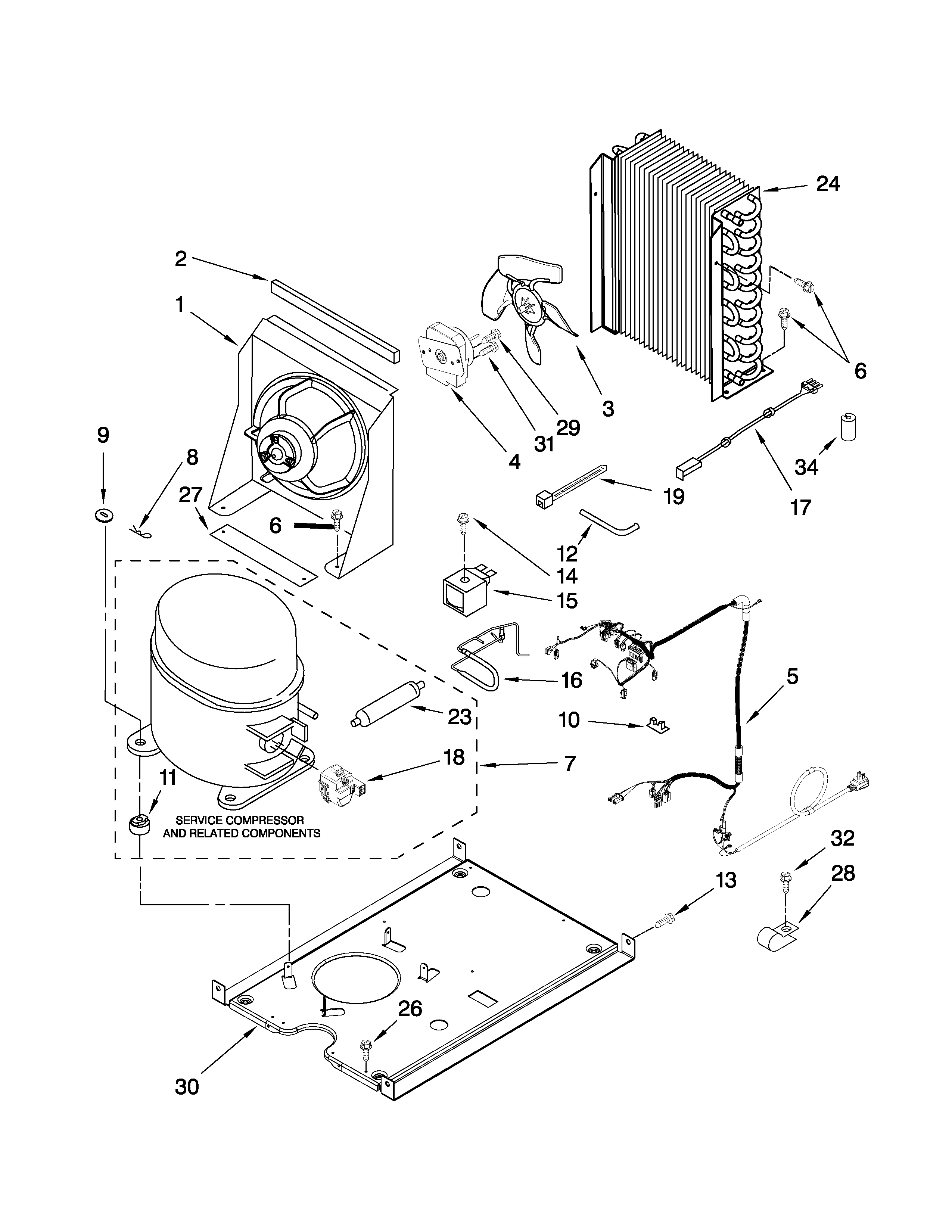 KitchenAid KUIS18NNTW3 unit parts diagram