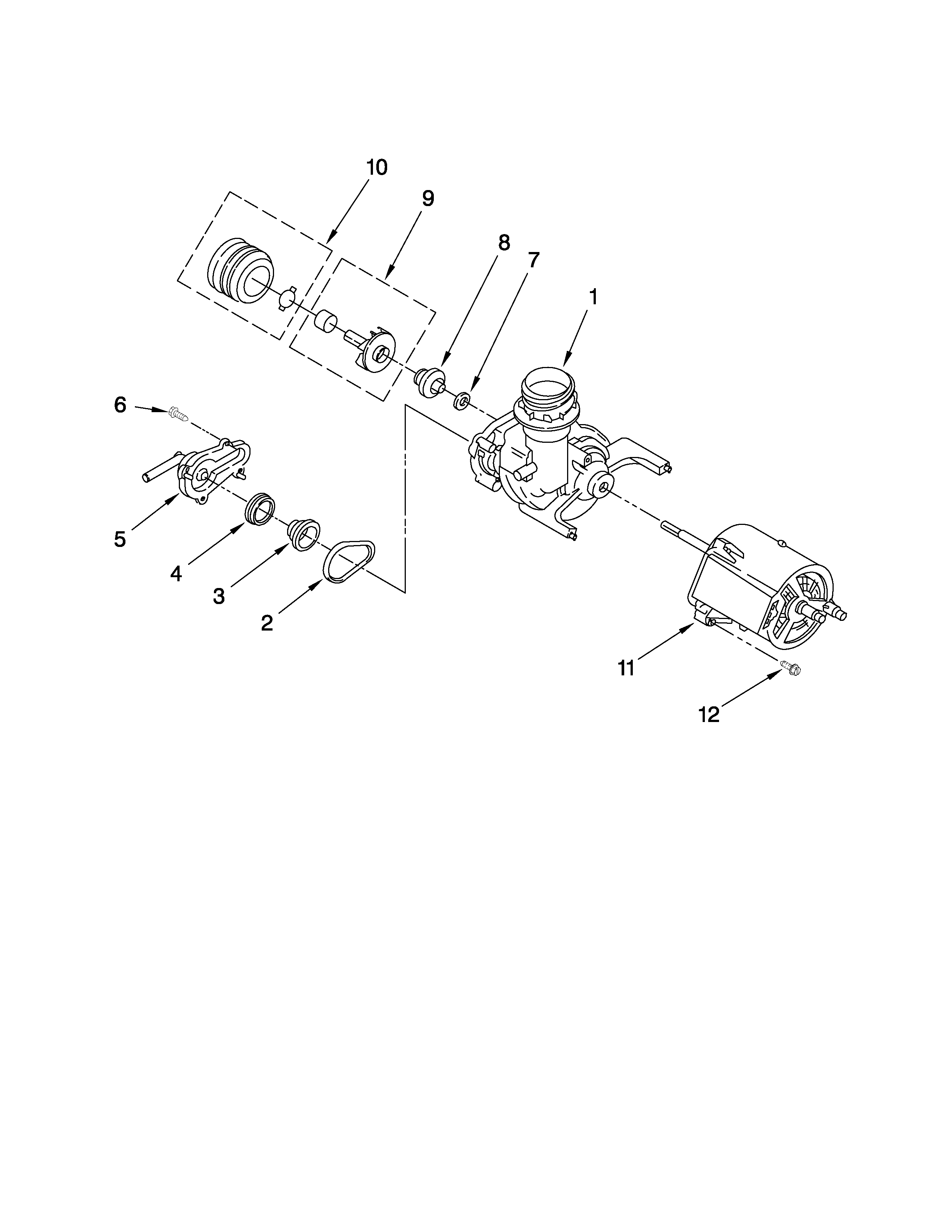 Ikea IUD4000WQ1 pump and motor parts diagram