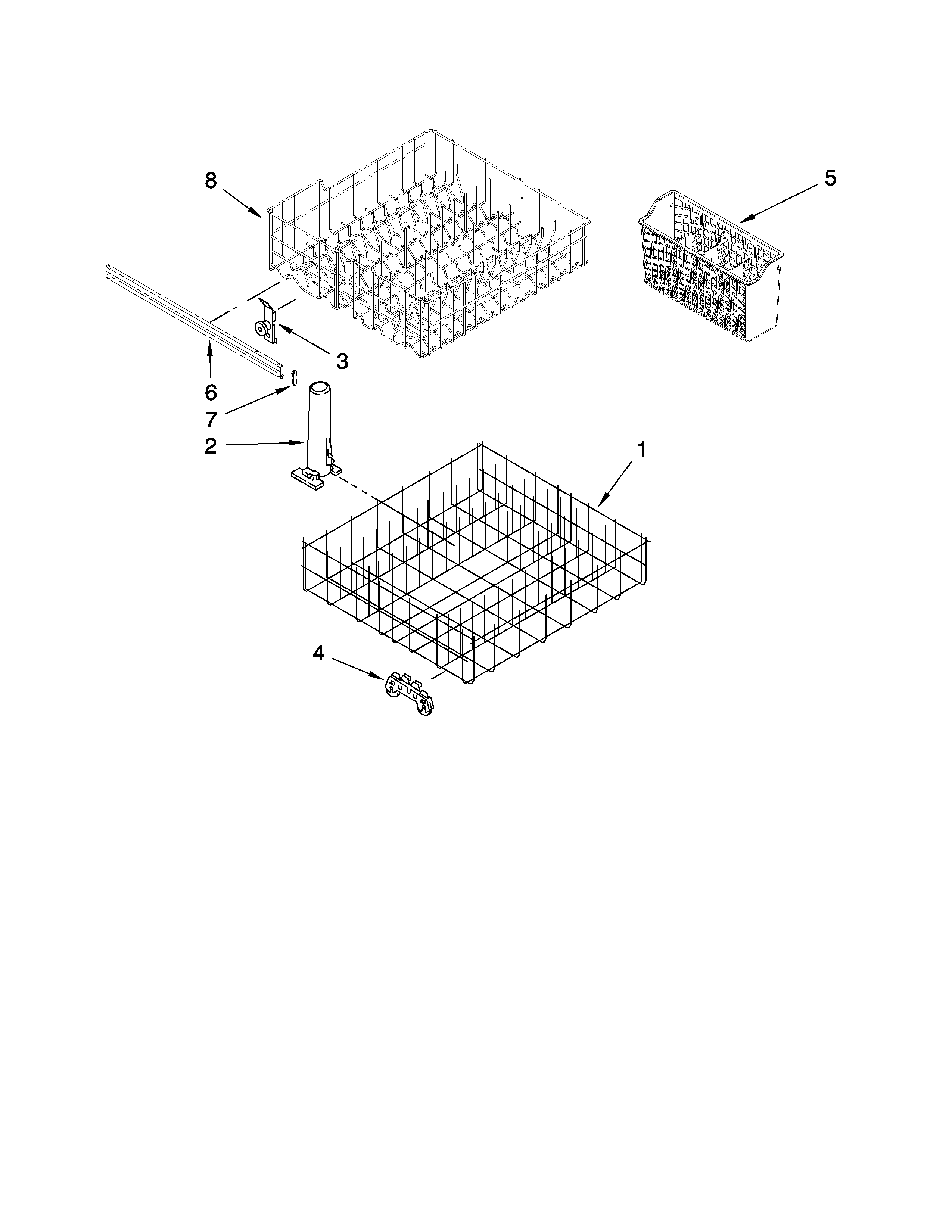 Ikea IUD4000WQ1 dishrack parts diagram