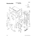 KitchenAid KUIC15NLTS3 cabinet liner and door parts diagram