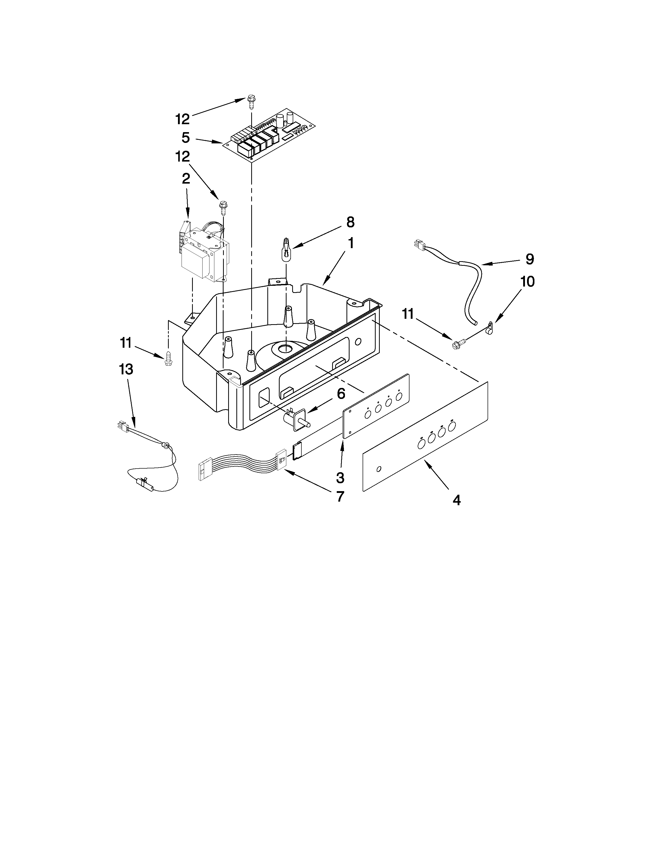 KitchenAid KUIC15NLTS3 control panel parts diagram