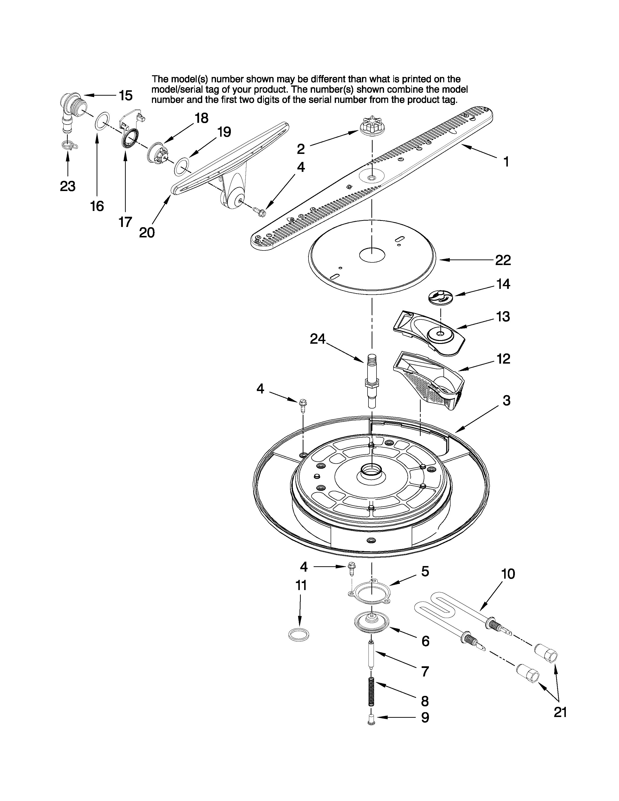 KitchenAid KUDD03STBL2 wash system parts diagram