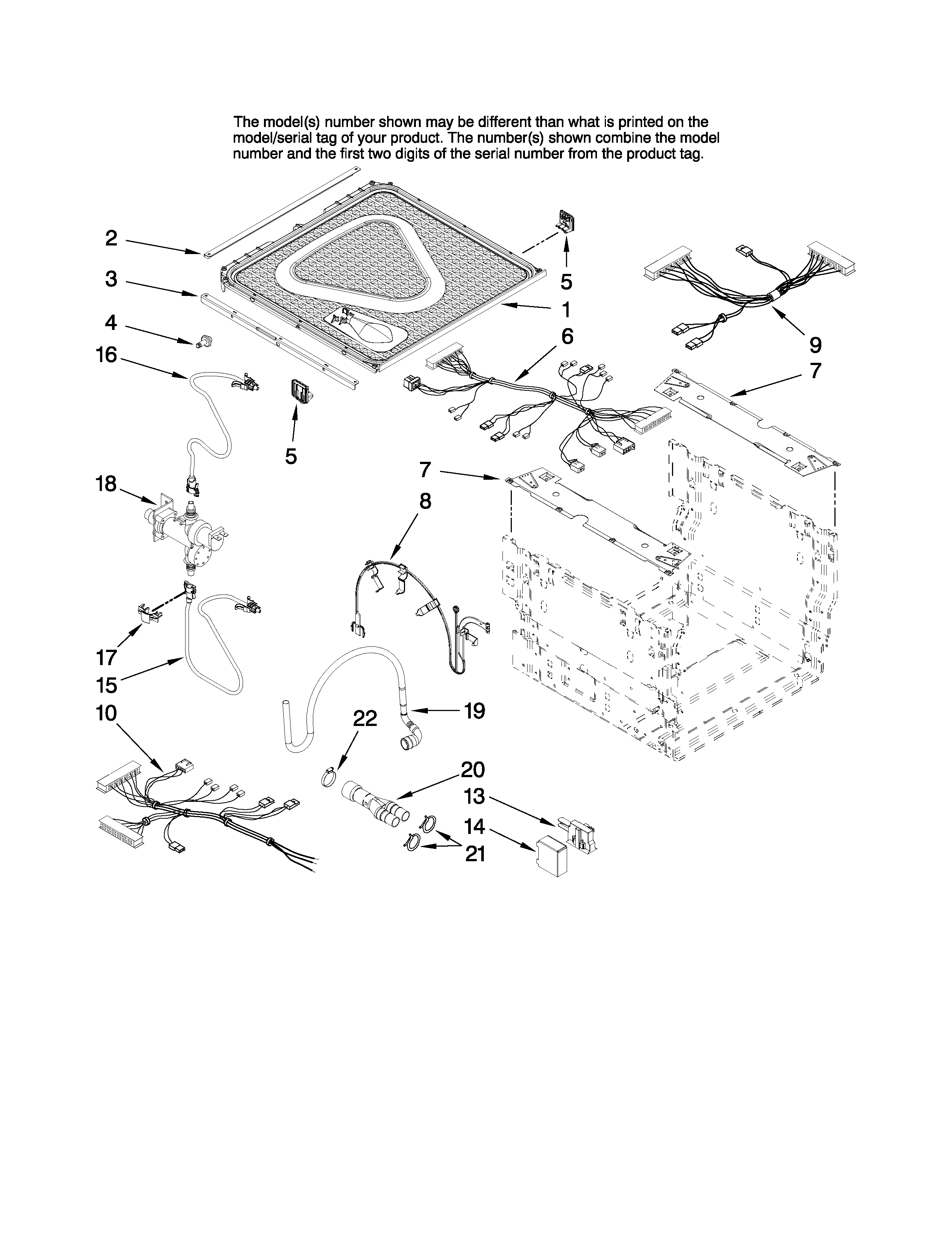 KitchenAid KUDD03STBL2 frame and lid parts diagram