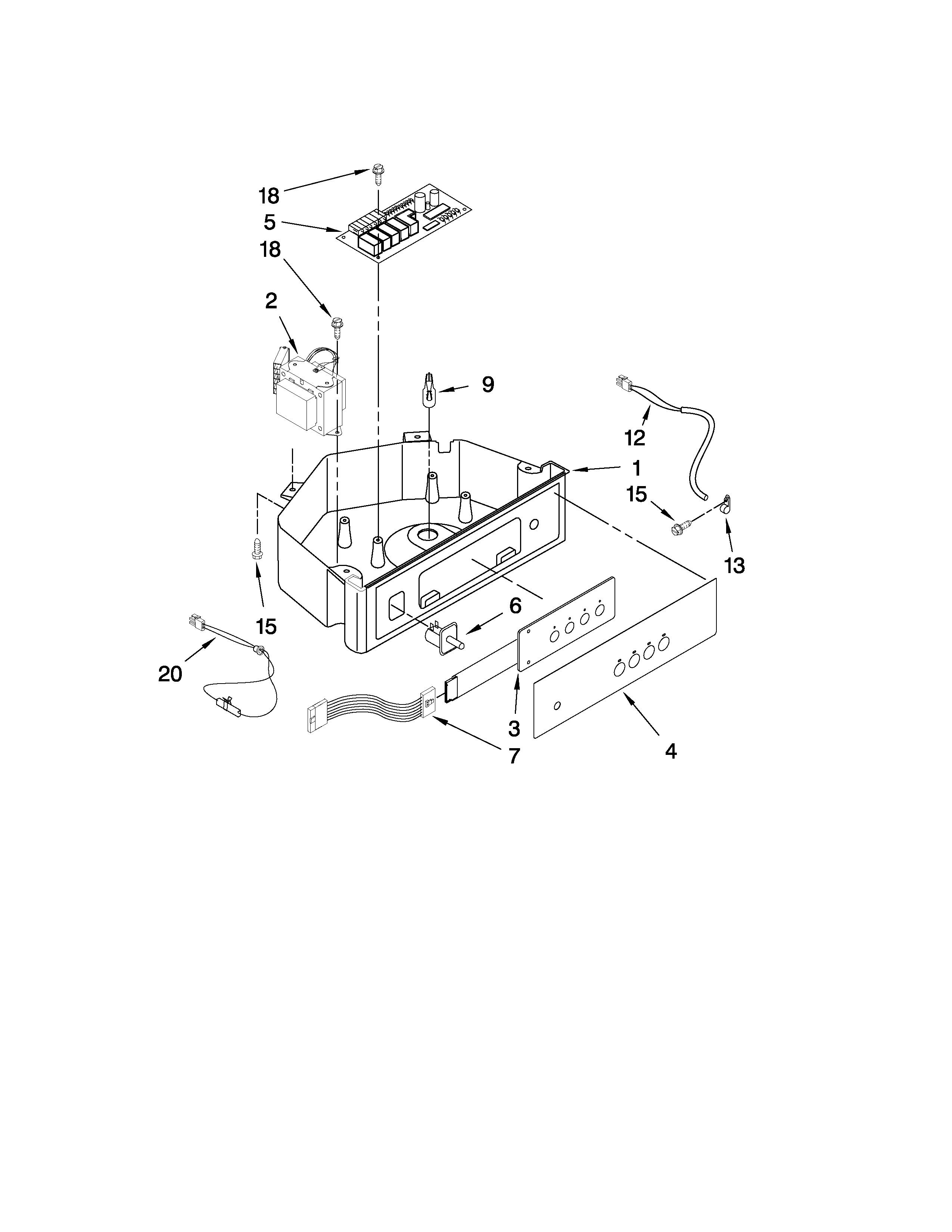 KitchenAid KUIC18PNTS3 control panel parts diagram