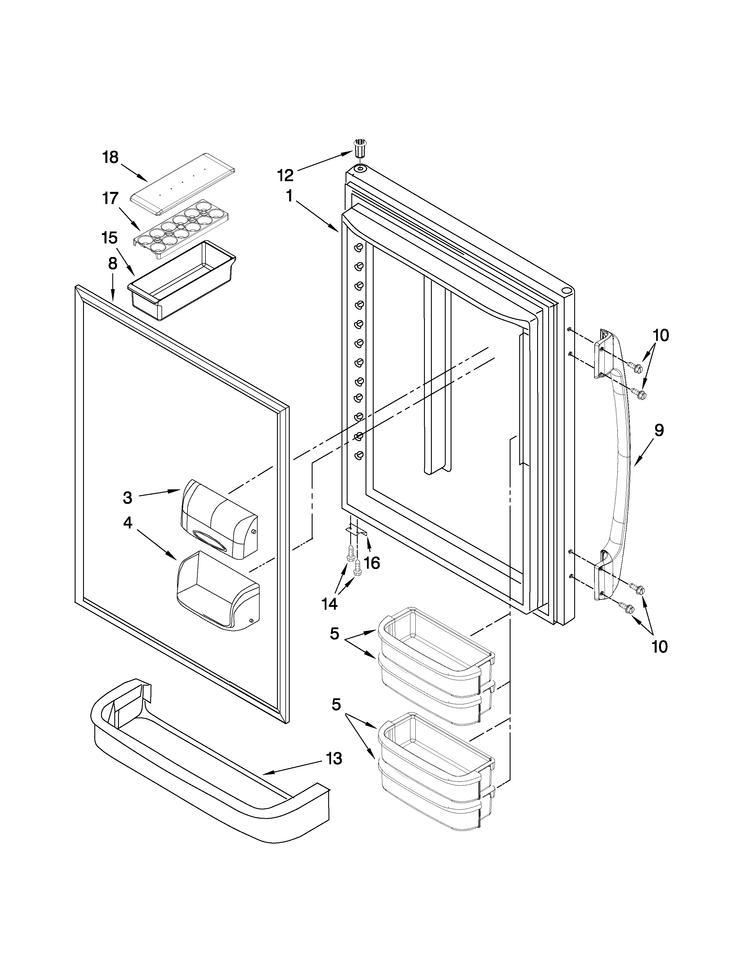 Amana GB2225PEKW4 refrigerator door parts diagram