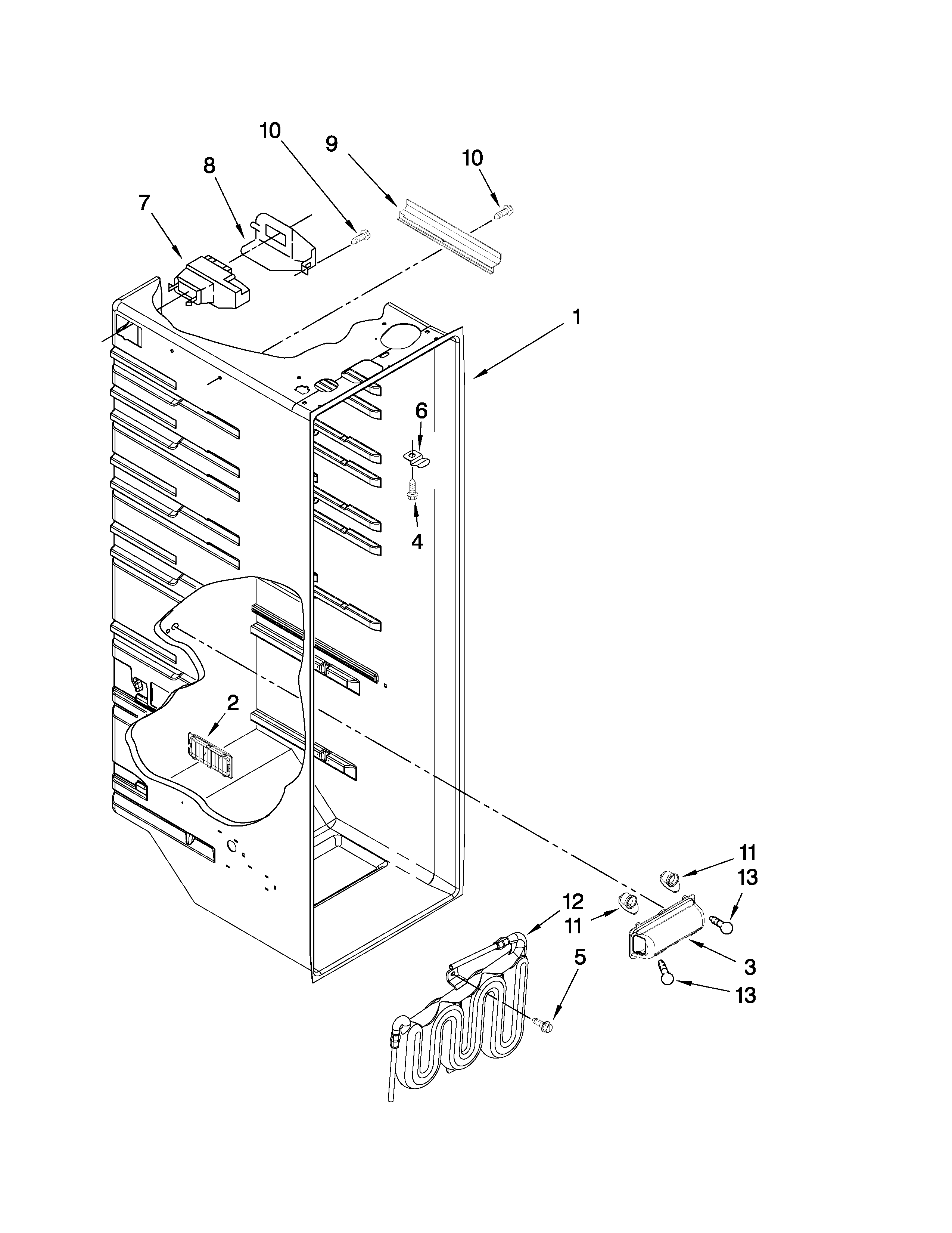 Whirlpool ED5JHEXWB00 refrigerator liner parts diagram