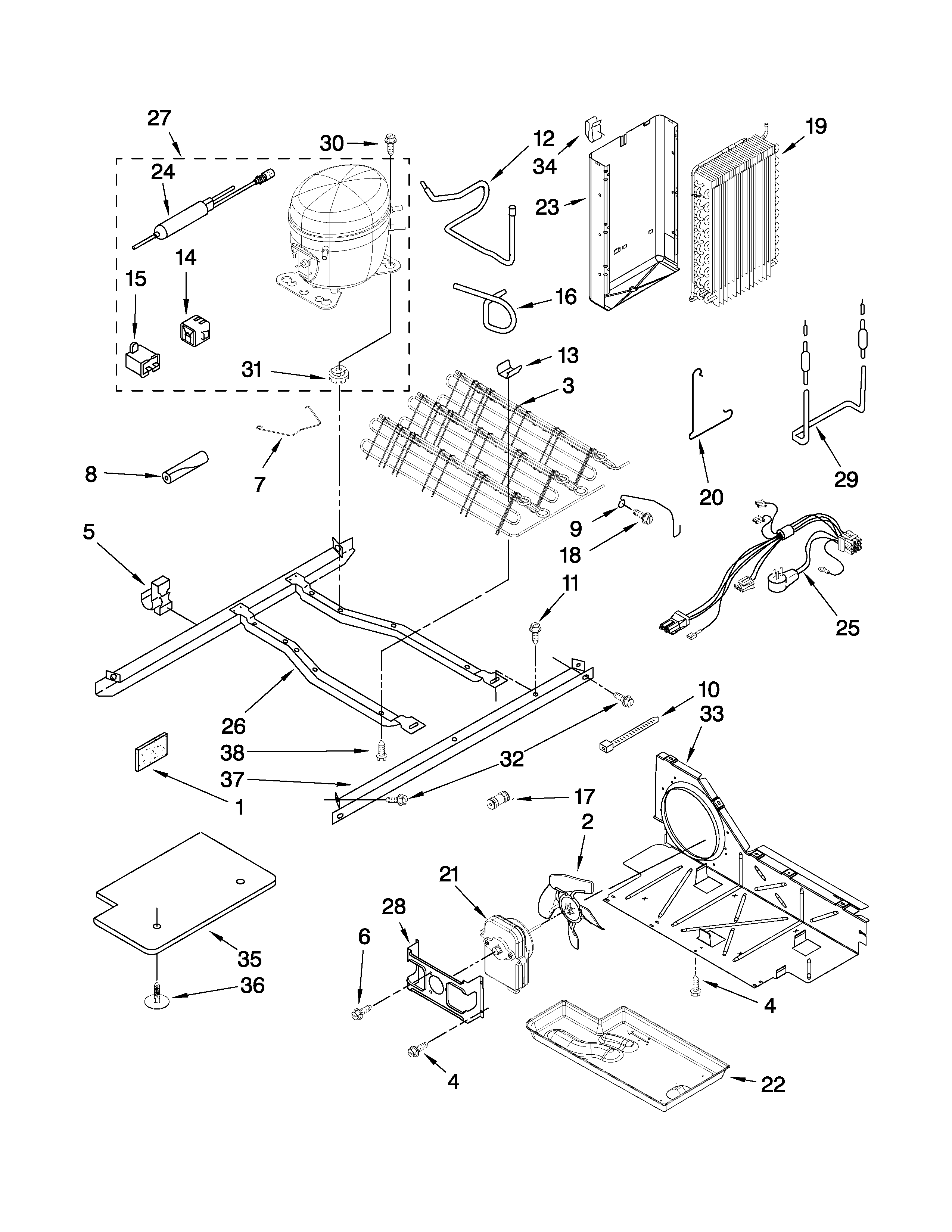 Whirlpool ED5JHEXWB00 unit parts diagram
