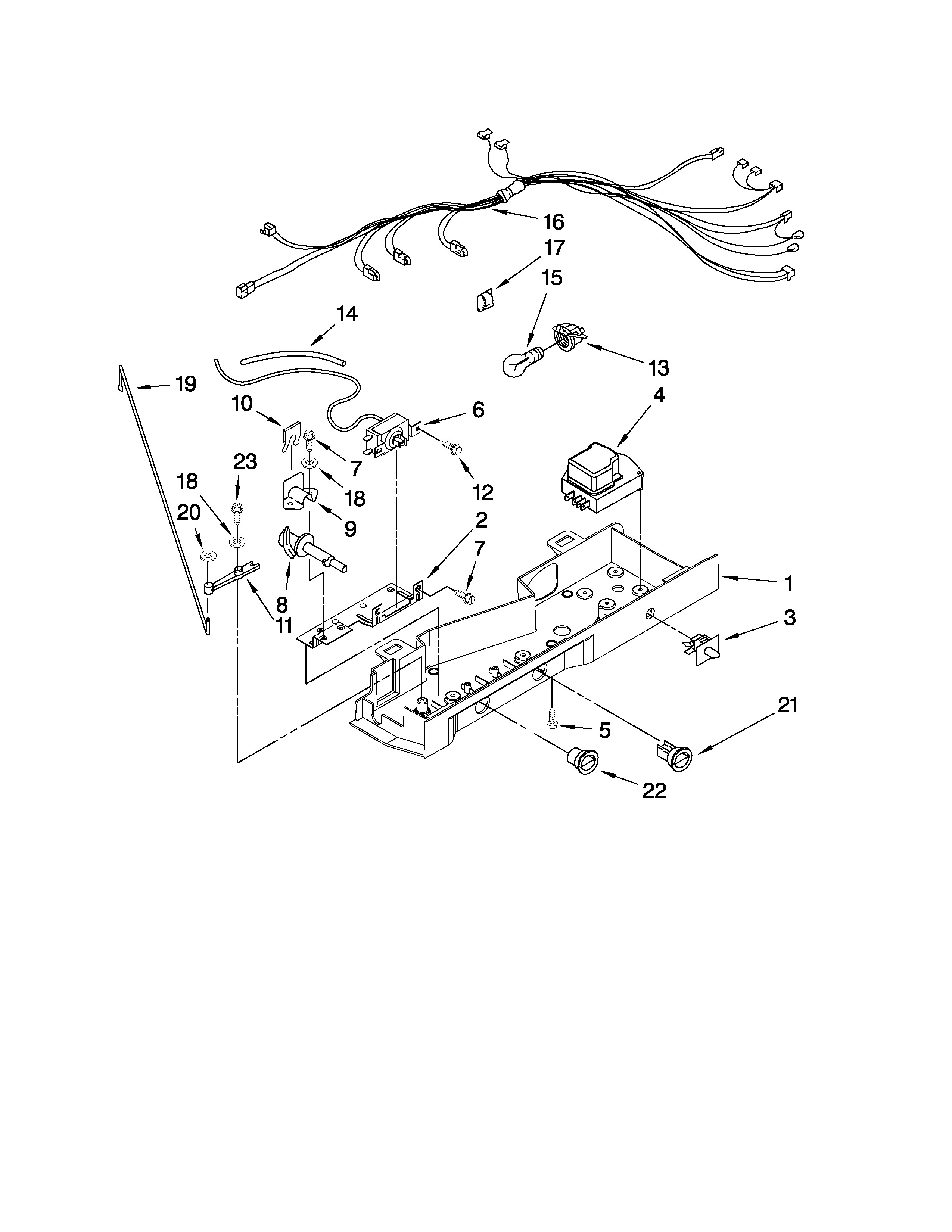 Whirlpool ED5JHEXWB00 control parts diagram