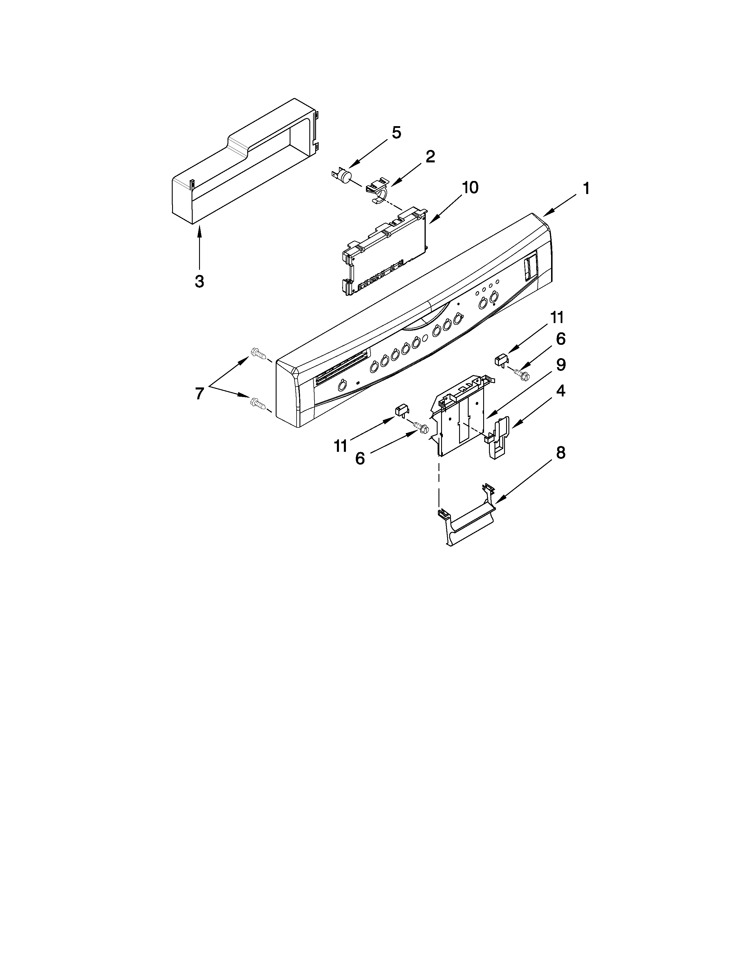 Ikea IUD8000WQ1 control panel parts diagram