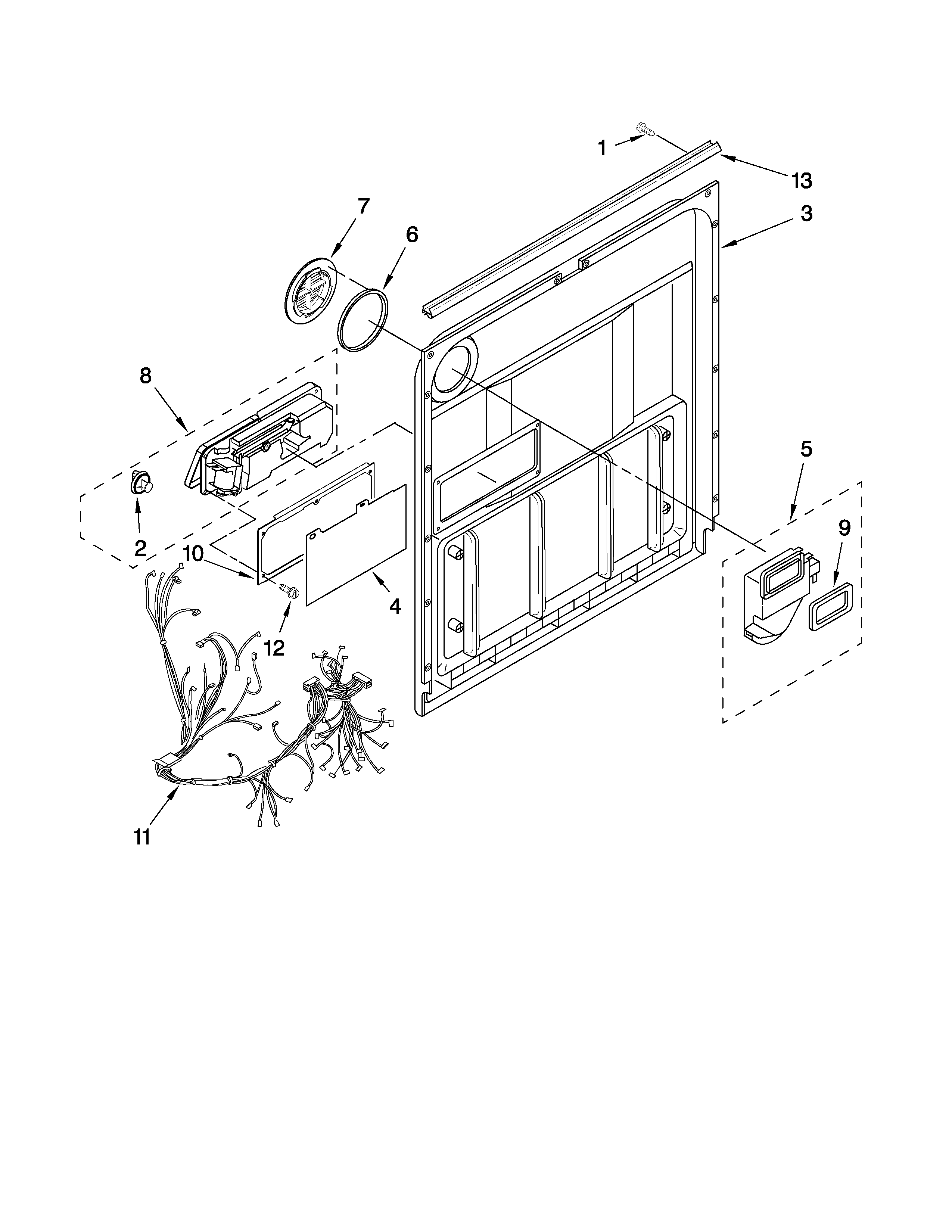 Ikea IUD8000WQ1 door and latch parts diagram