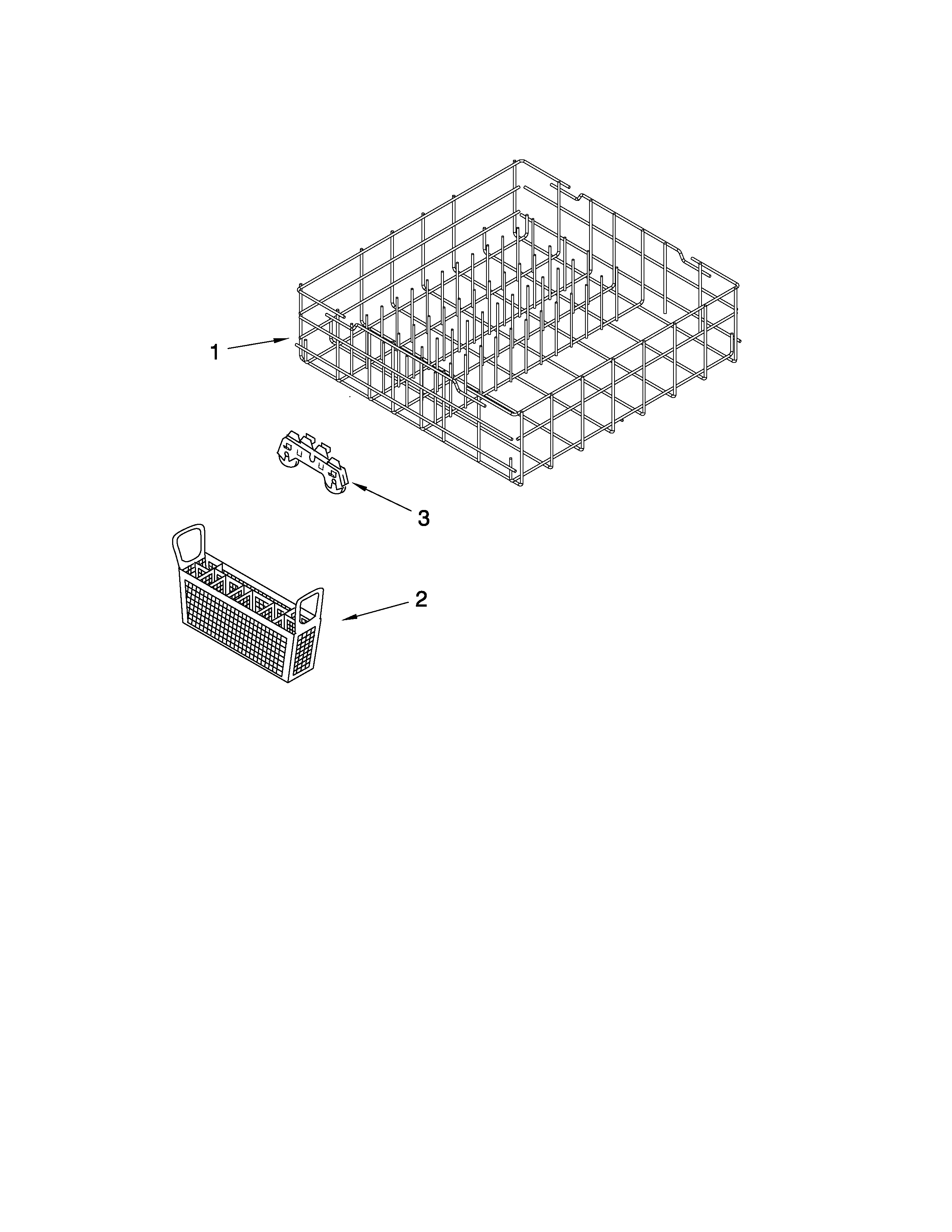 Ikea IUD8000WQ1 lower rack parts diagram