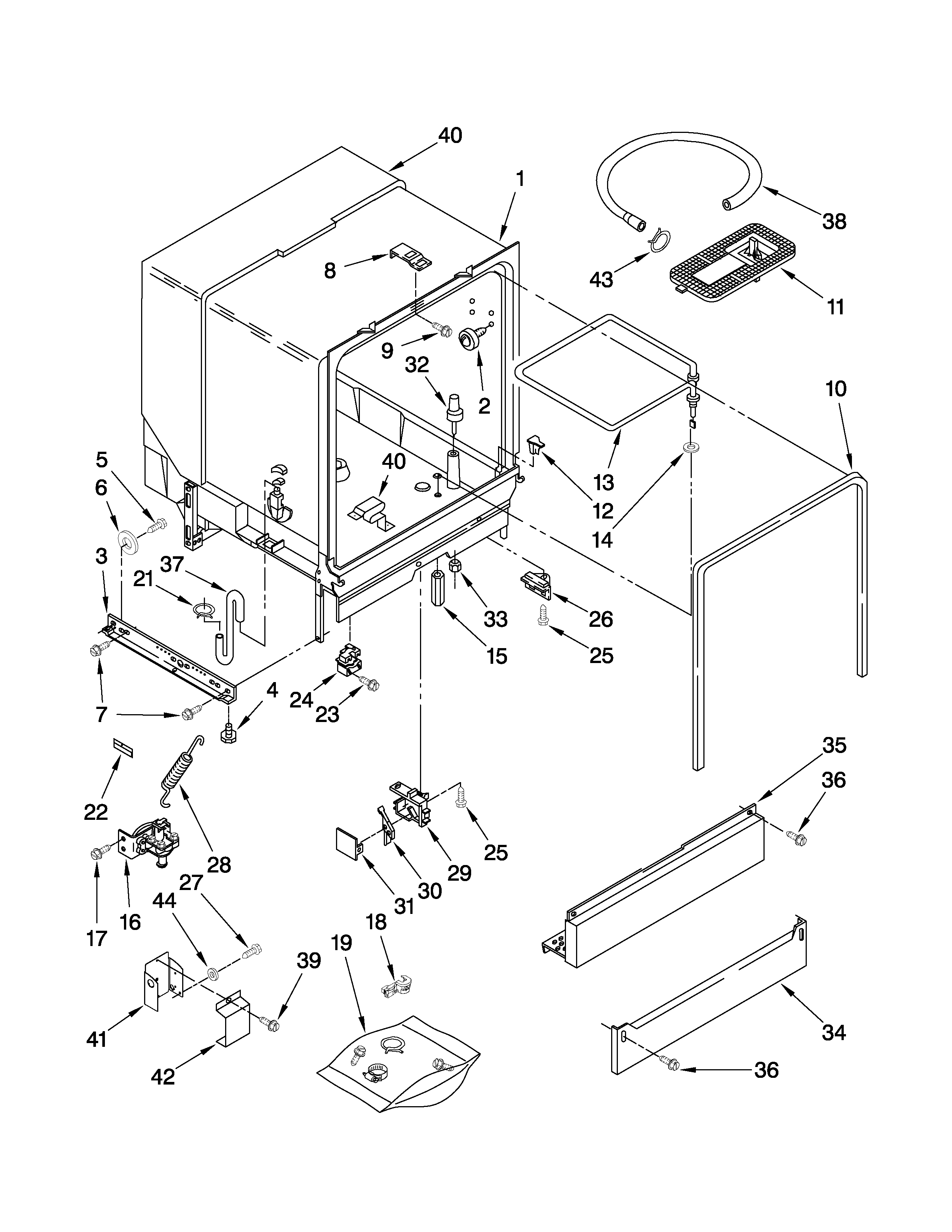 Inglis IWU22361 tub assembly parts diagram
