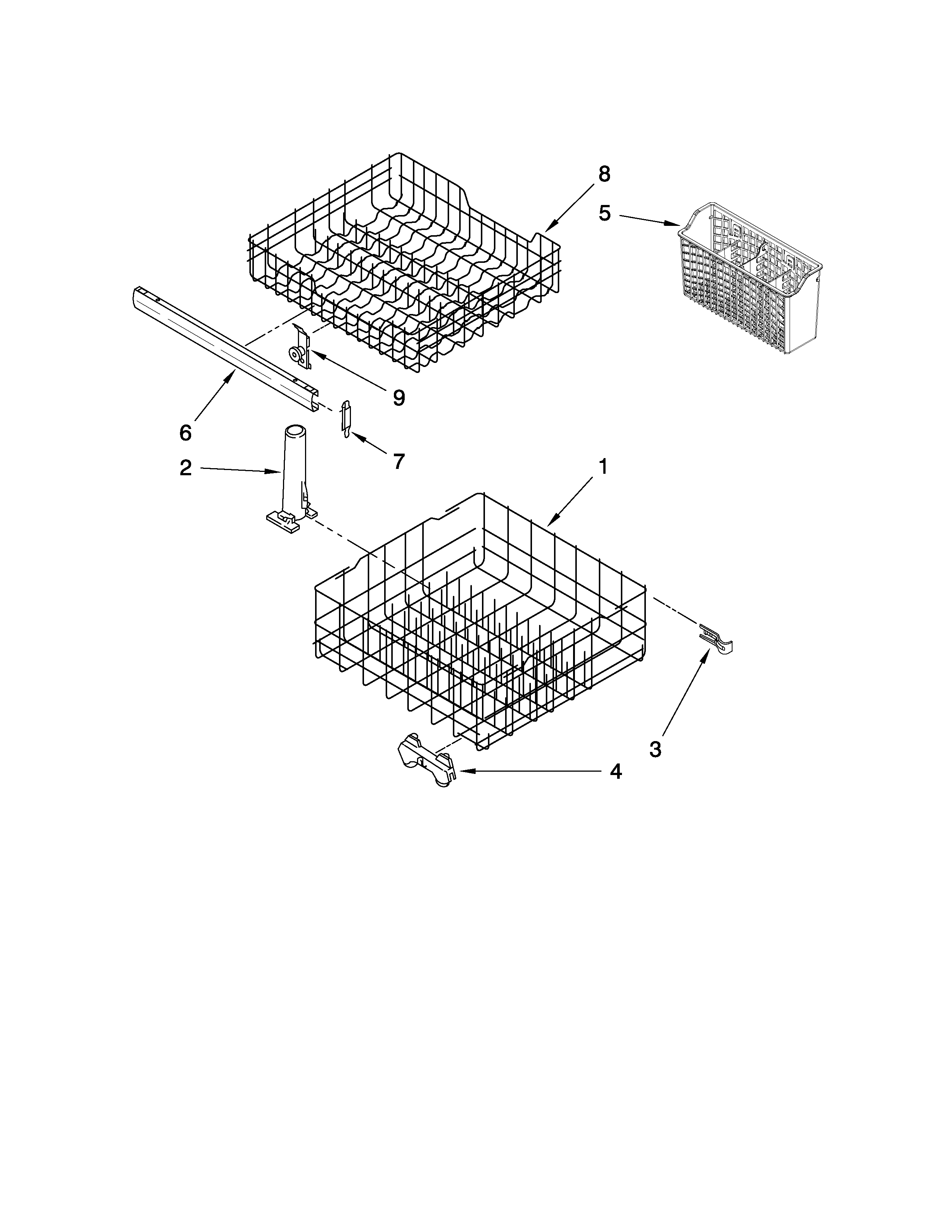 Inglis IWU22361 dishrack parts diagram