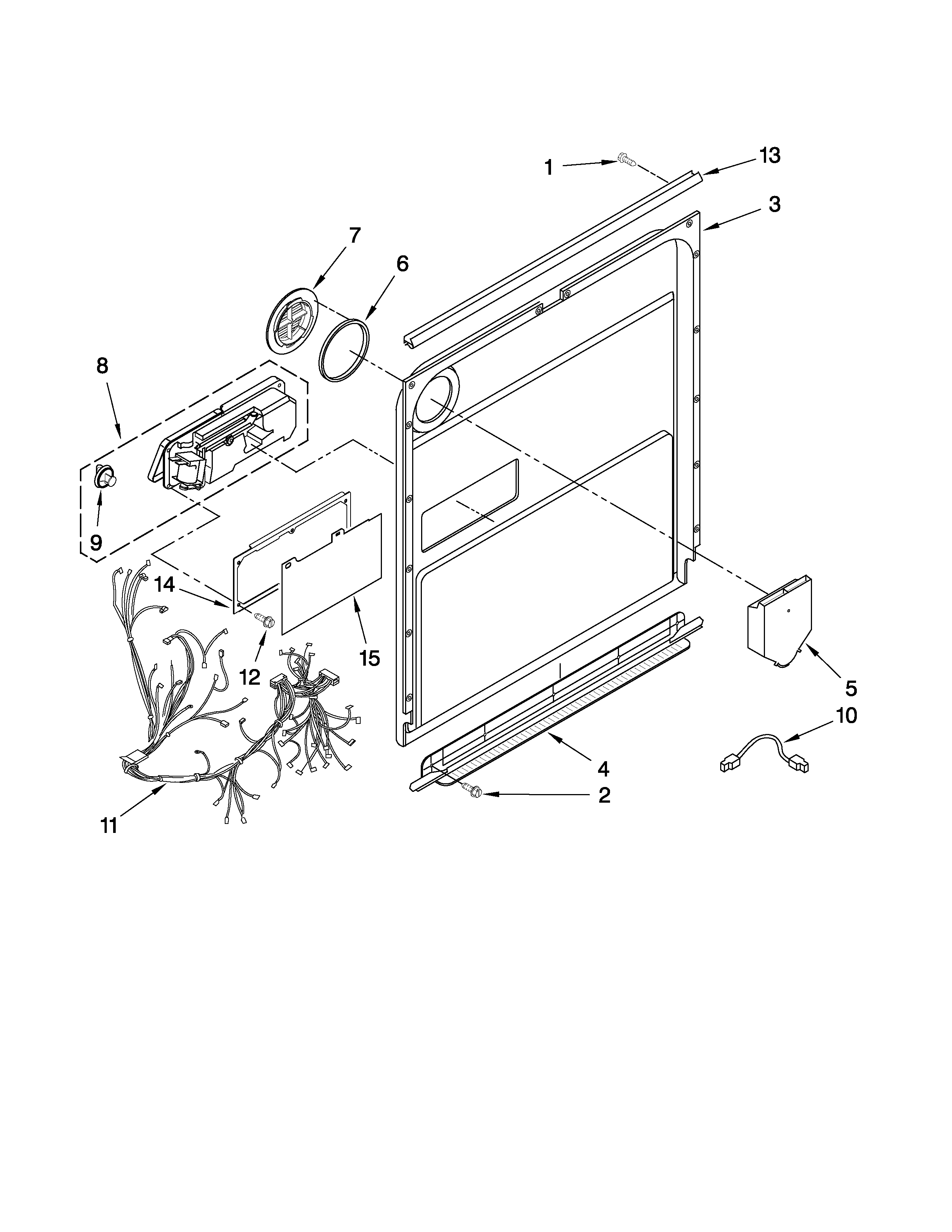 Ikea IUD9750WS2 door and latch parts diagram