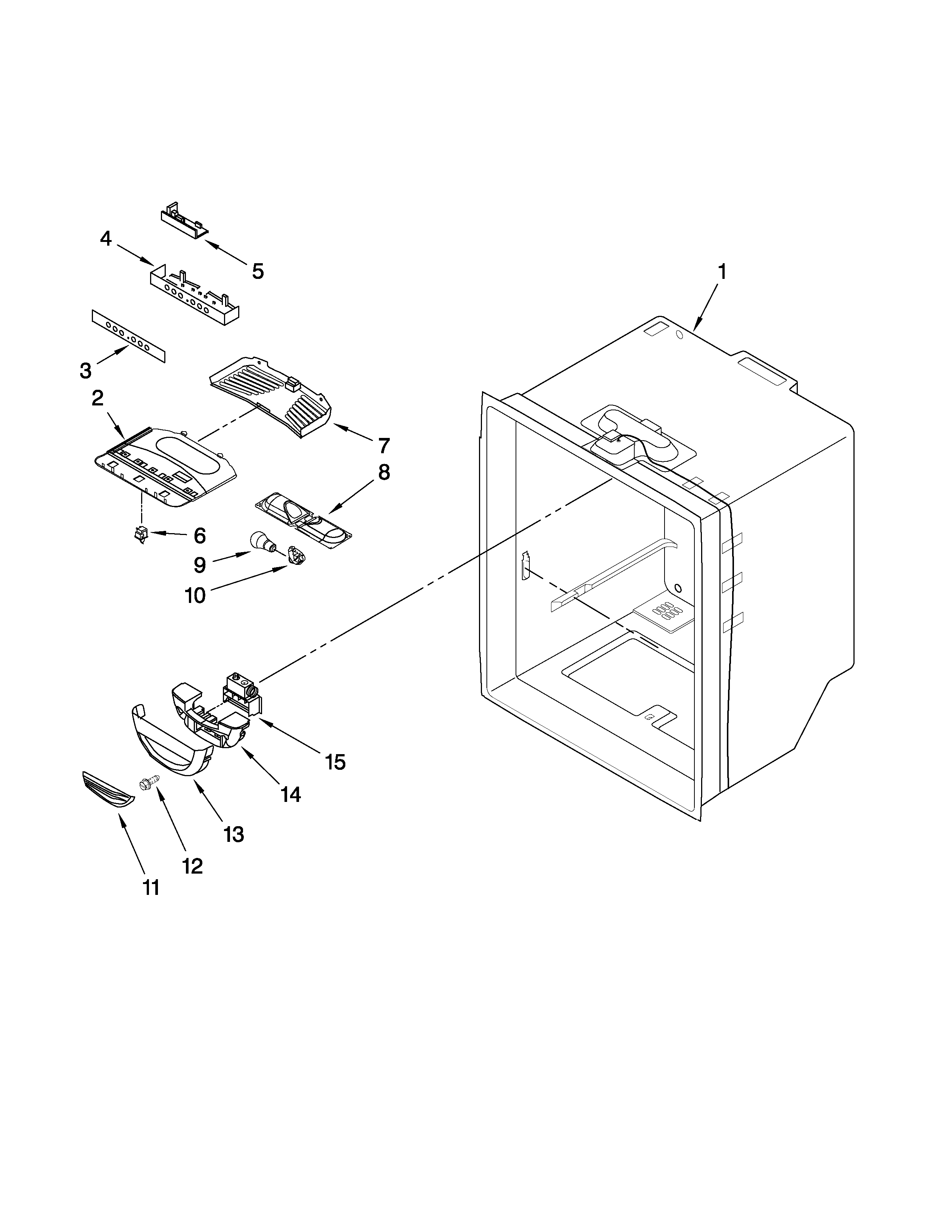 Amana AB2526PEKW4 refrigerator liner parts diagram