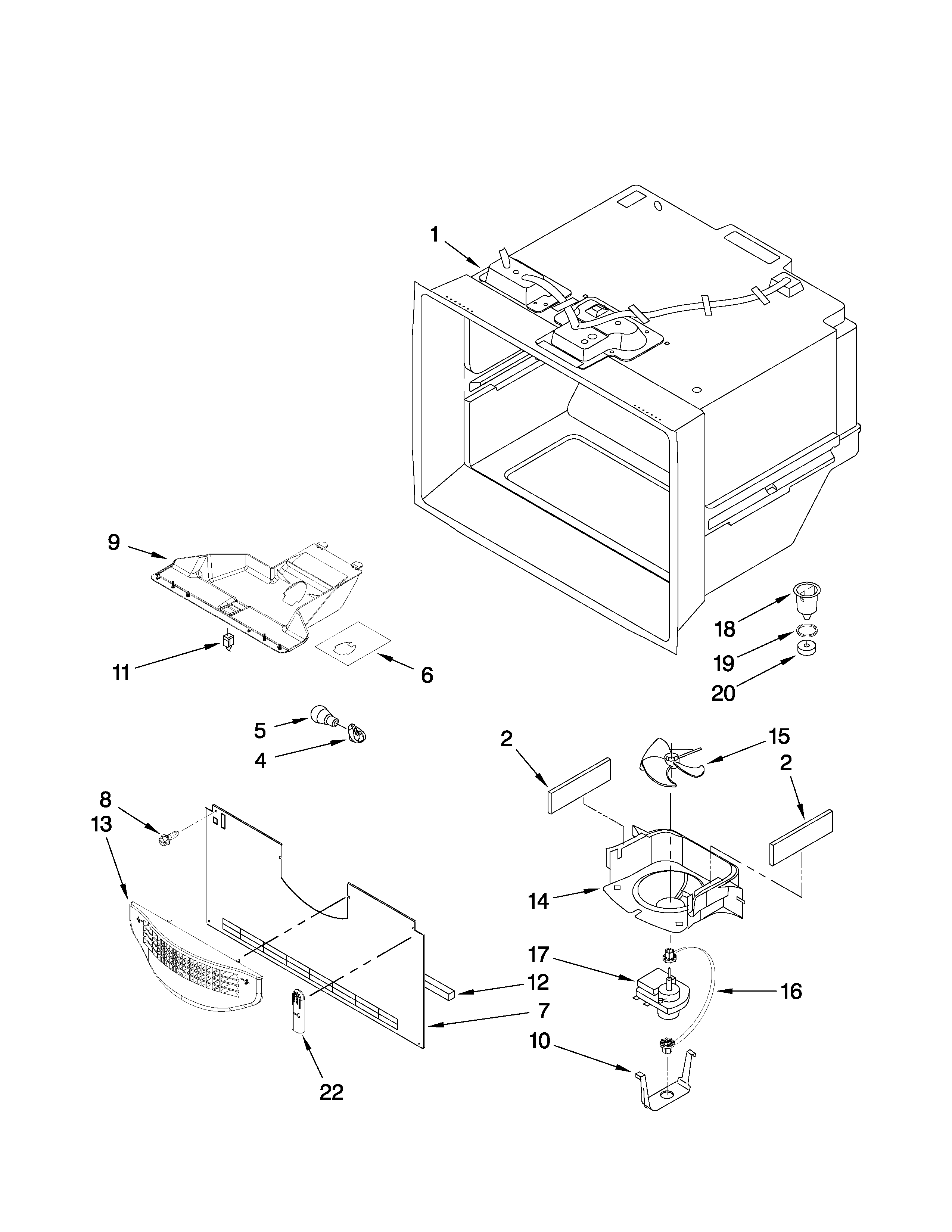 Amana AB2526PEKW4 freezer liner parts diagram