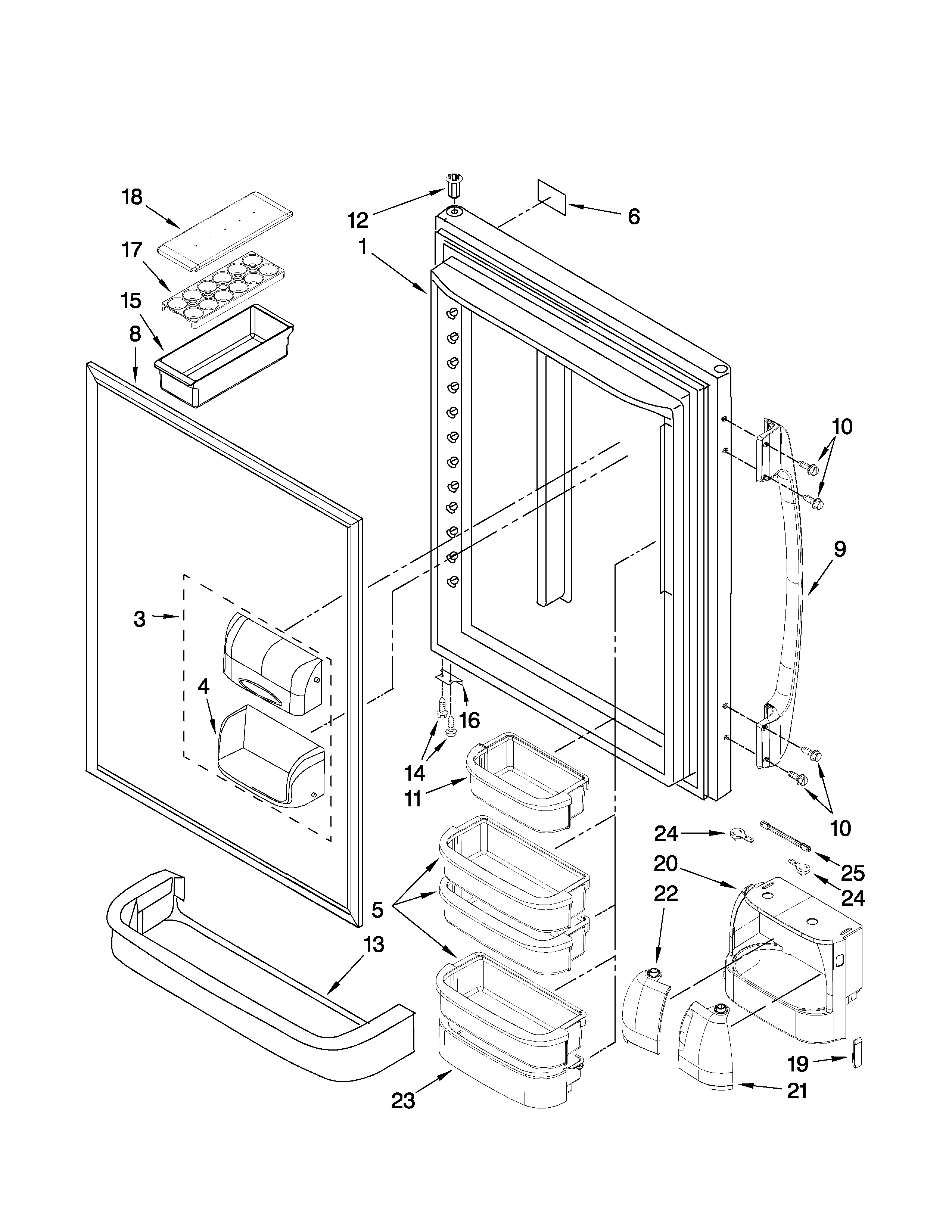 Amana AB2526PEKW4 refrigerator door parts diagram
