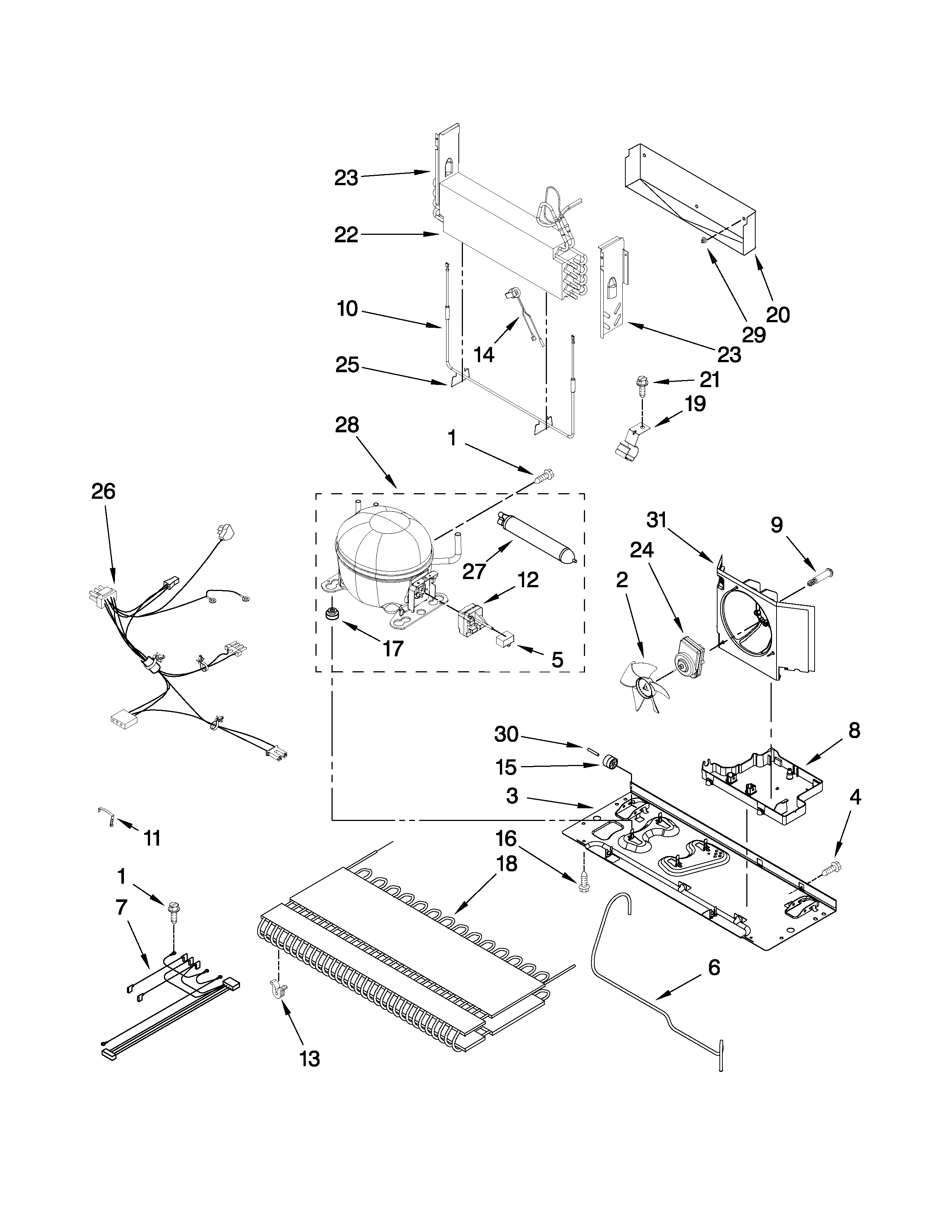 Amana AB2526PEKW4 unit parts diagram
