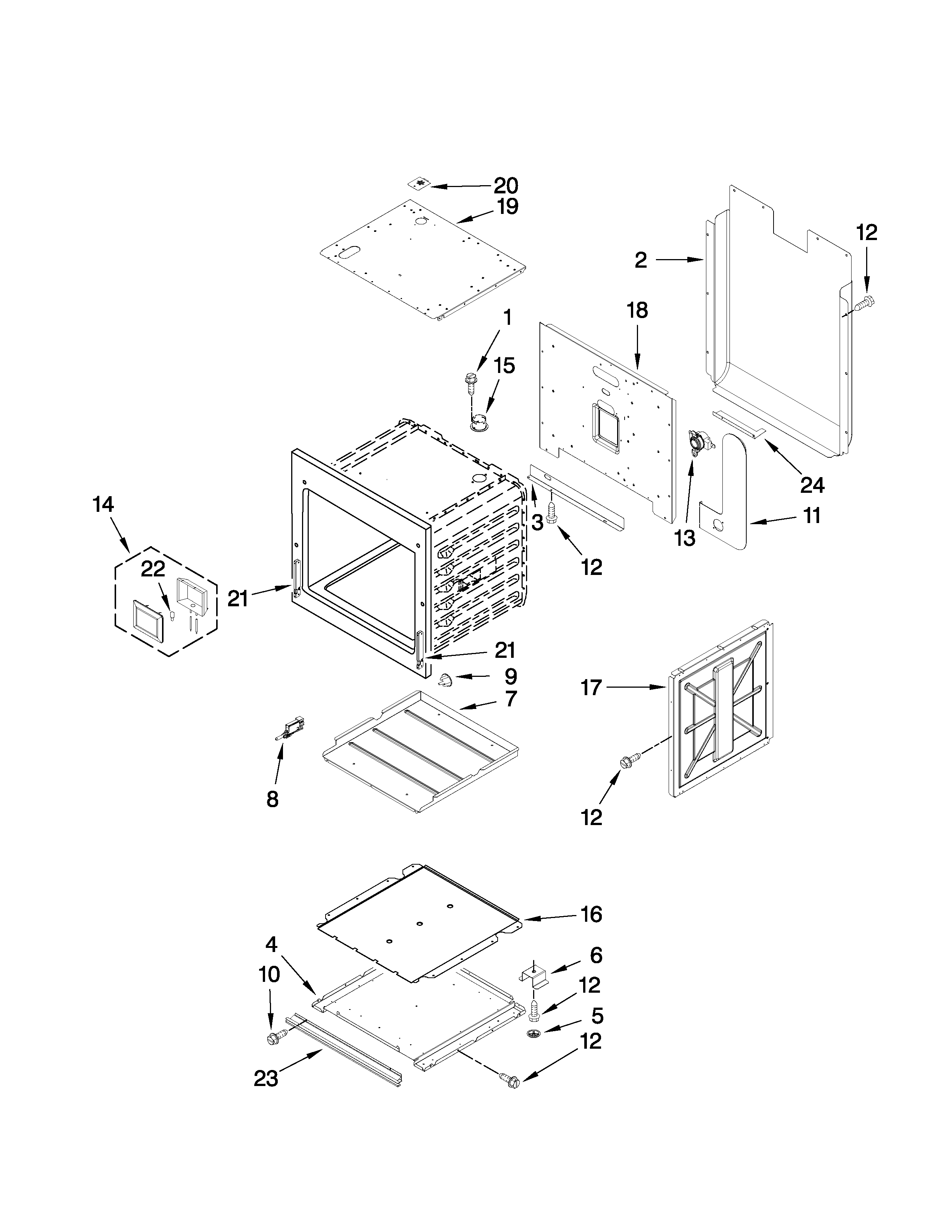 Jenn-Air JJW9830DDR17 lower oven parts diagram