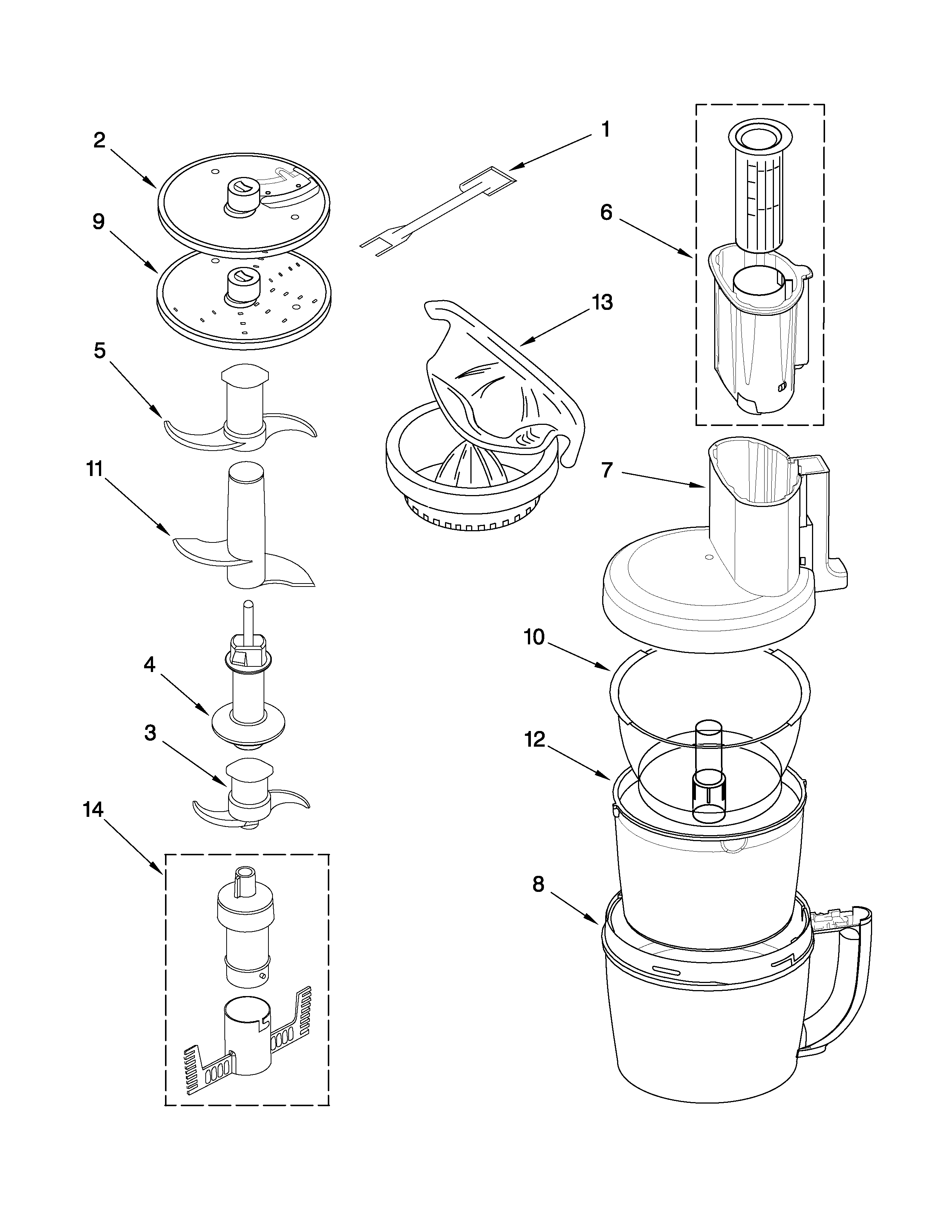 KitchenAid KFPW761GC0 attachment parts diagram