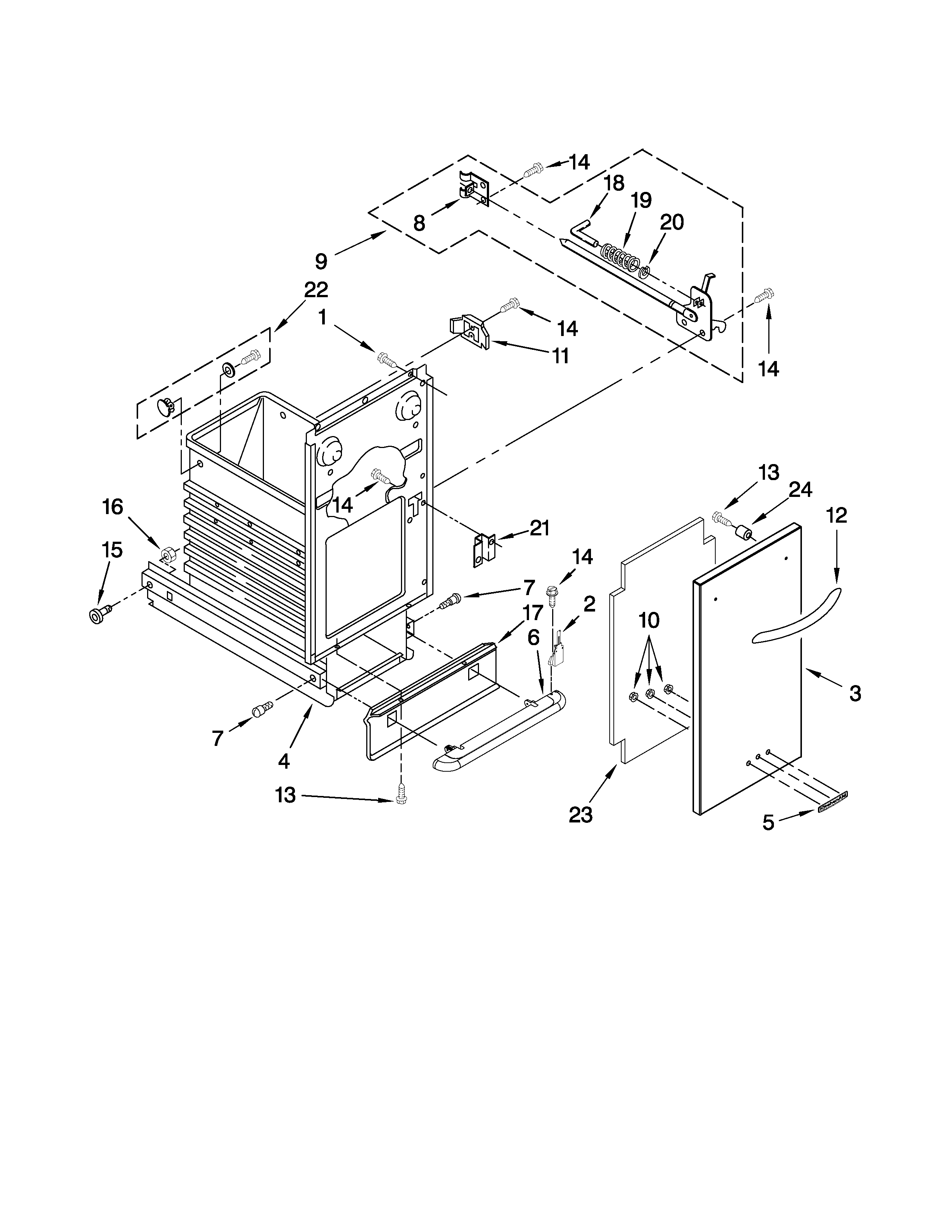 KitchenAid KUCS03FTSS1 container parts diagram
