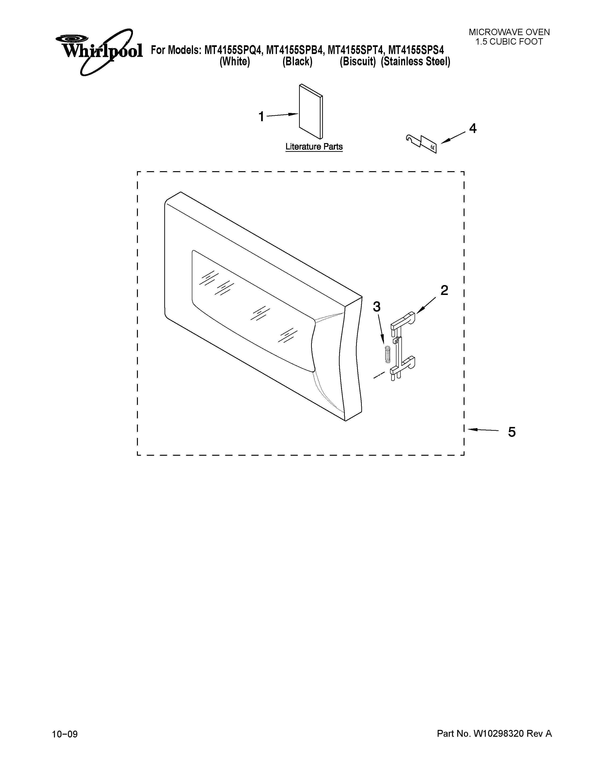 Whirlpool MT4155SPT4 door parts diagram