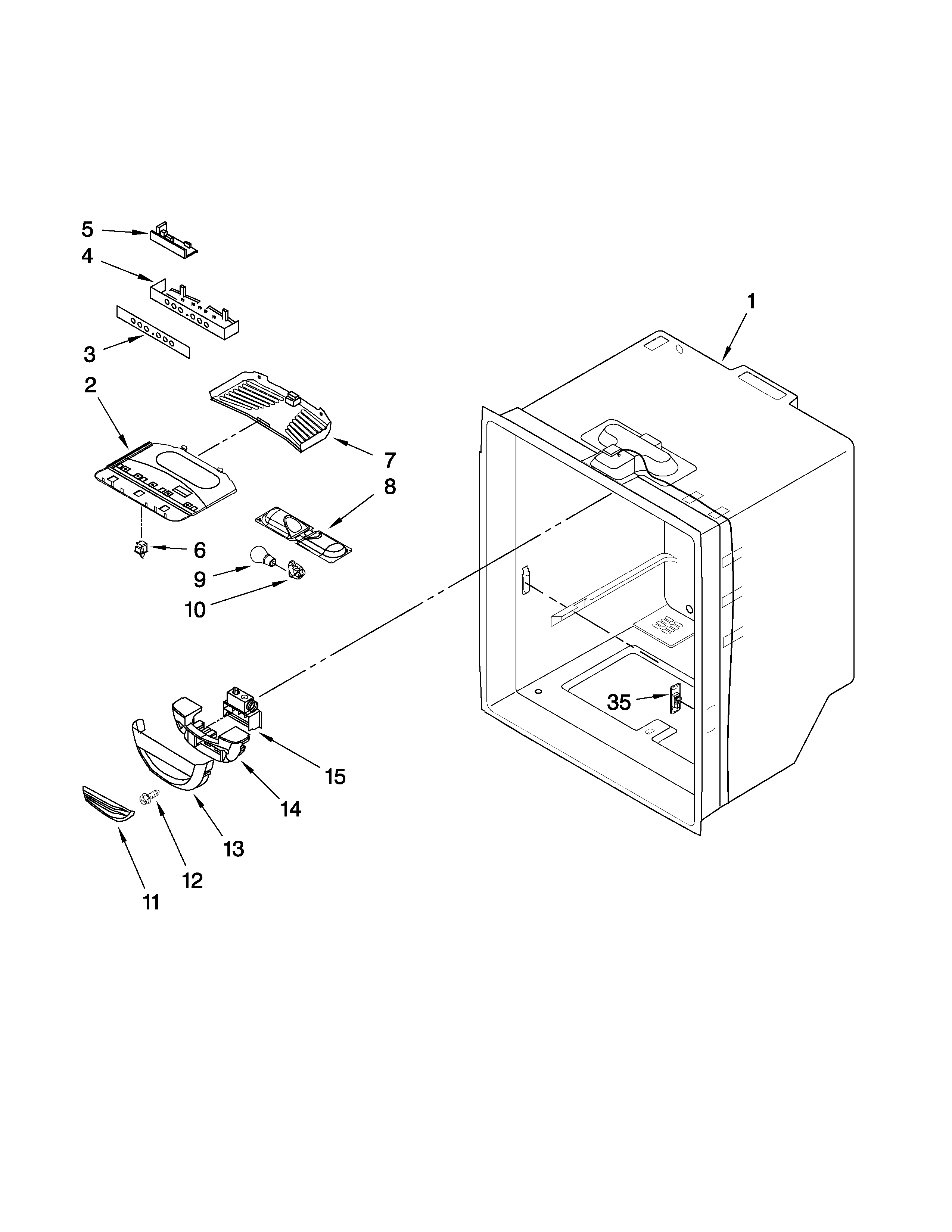 Amana GB2026LEKS6 refrigerator liner parts diagram