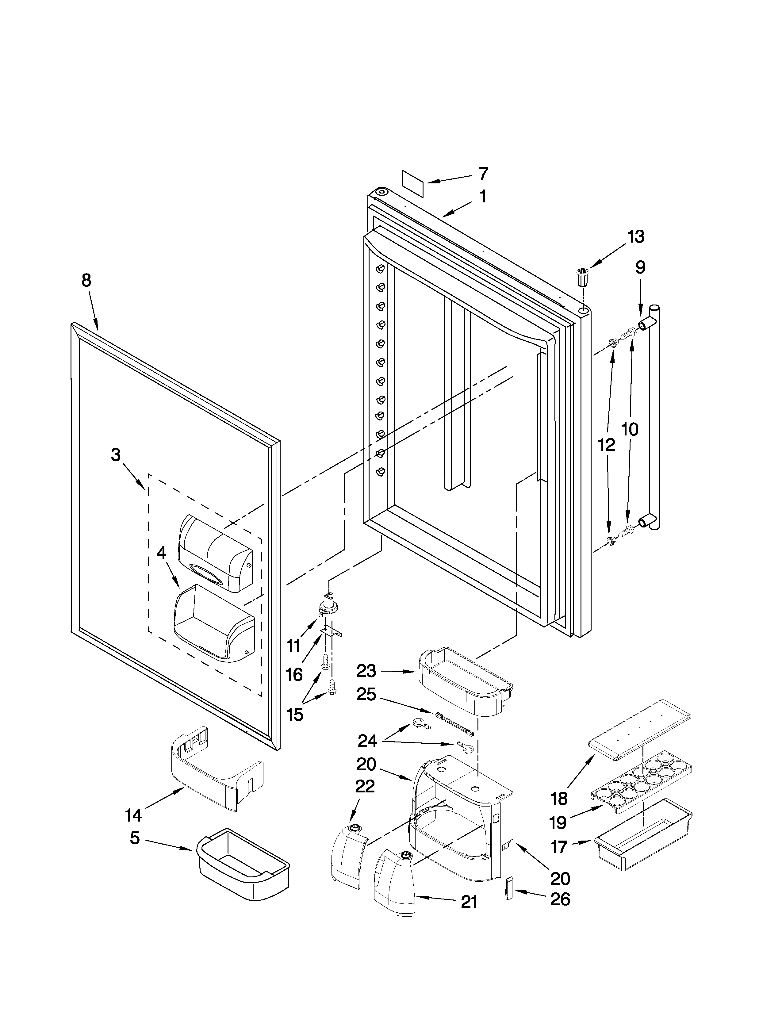 Amana GB2026LEKS6 refrigerator door parts diagram