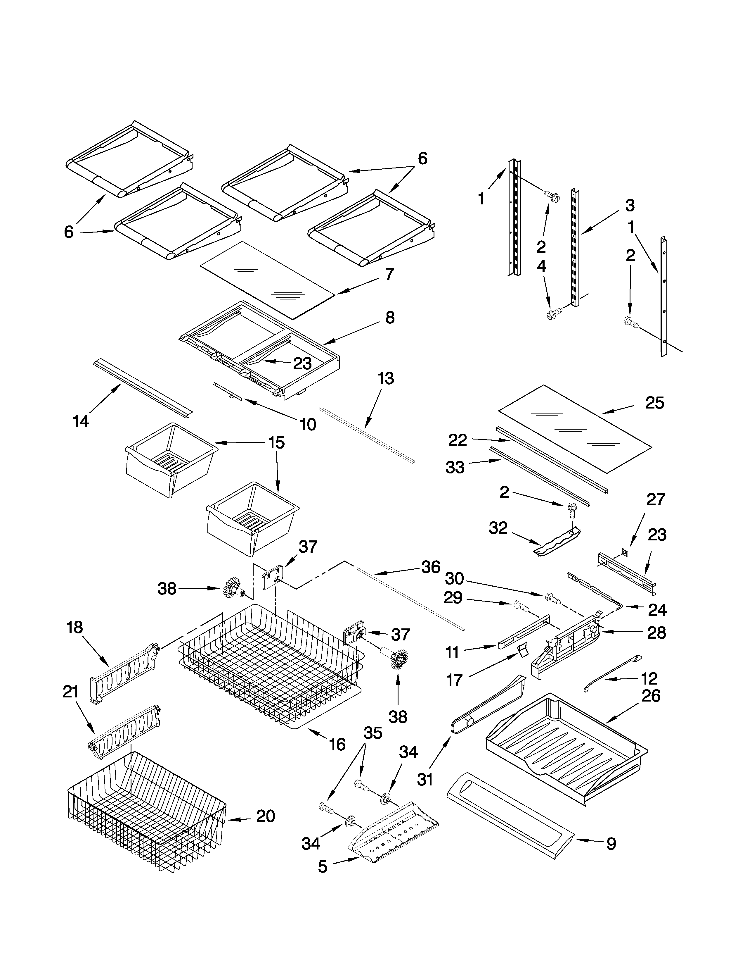 Amana GB2026LEKS6 shelf parts diagram
