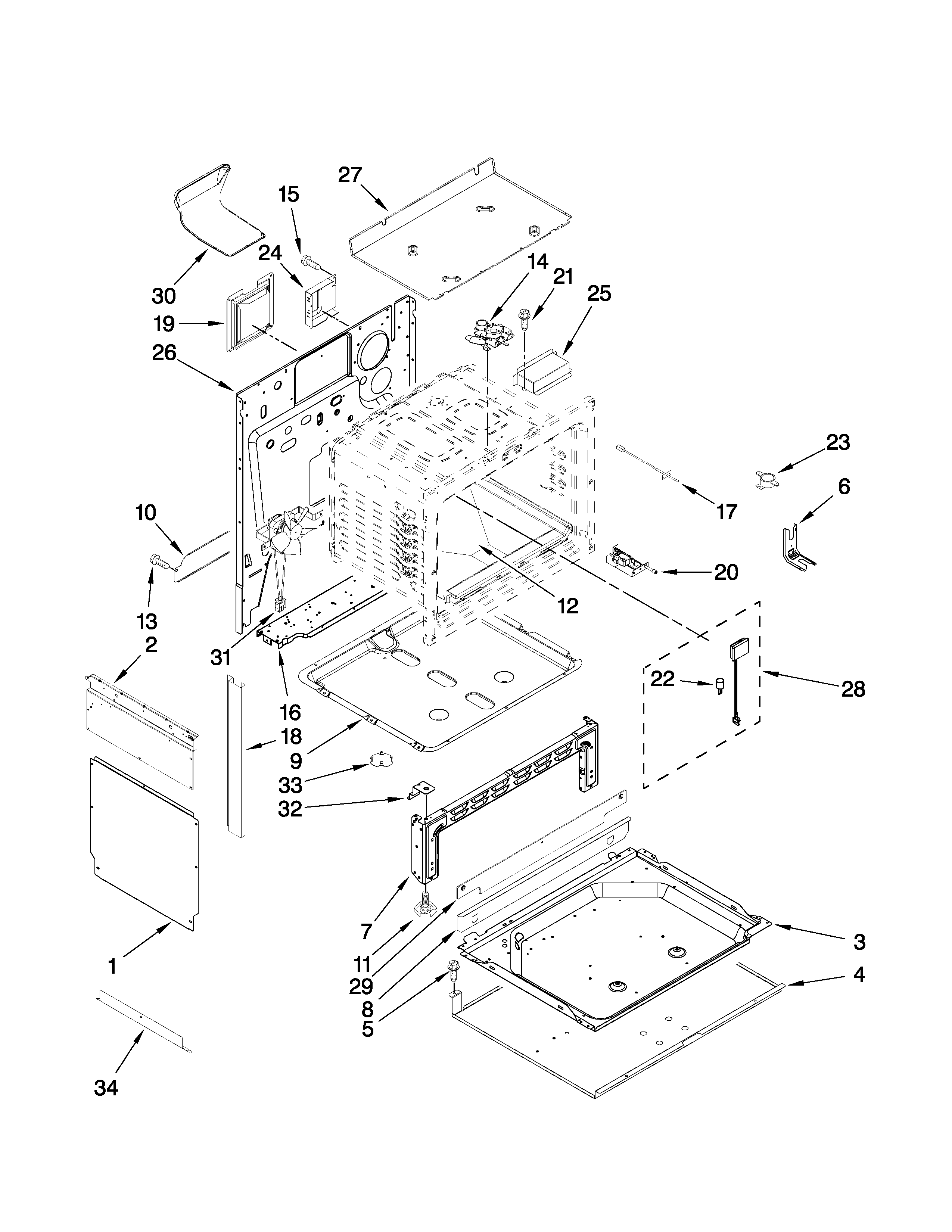 Jenn-Air JGS8750BDB16 chassis parts diagram