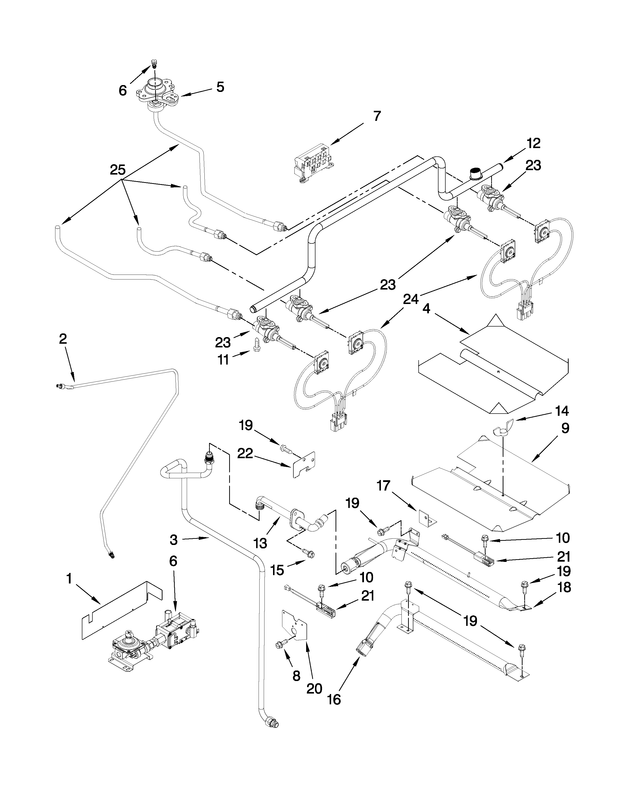 Jenn-Air JGS8750BDB16 manifold parts diagram