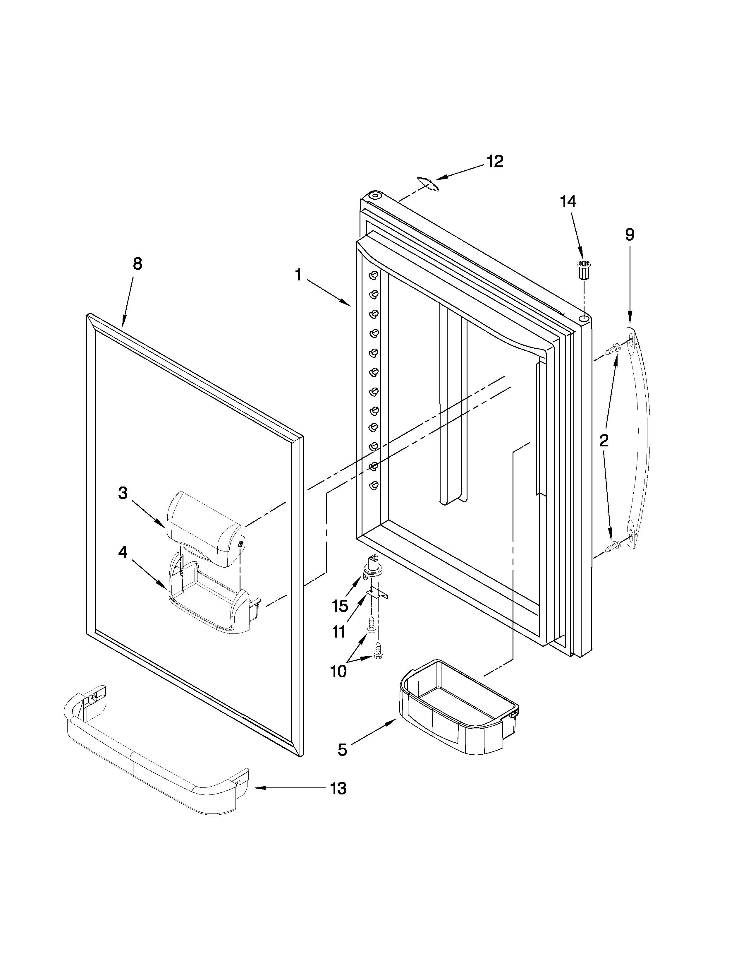 Whirlpool GB2SHDXTB03 refrigerator door parts diagram