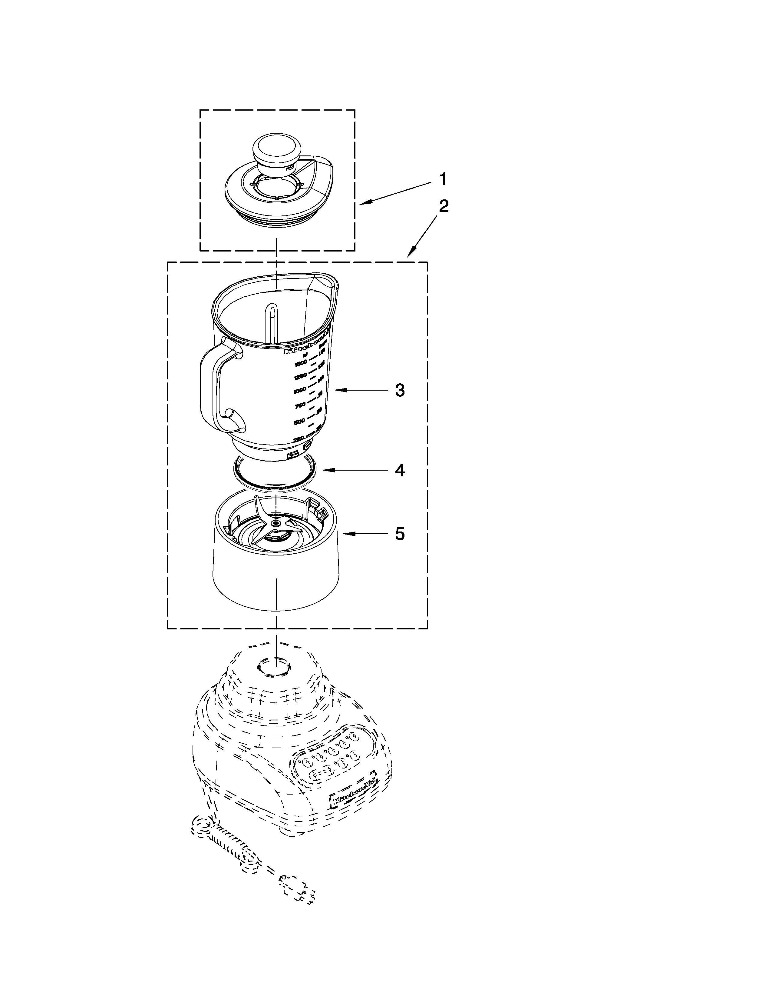 KitchenAid KSB565OB0 attachment parts diagram