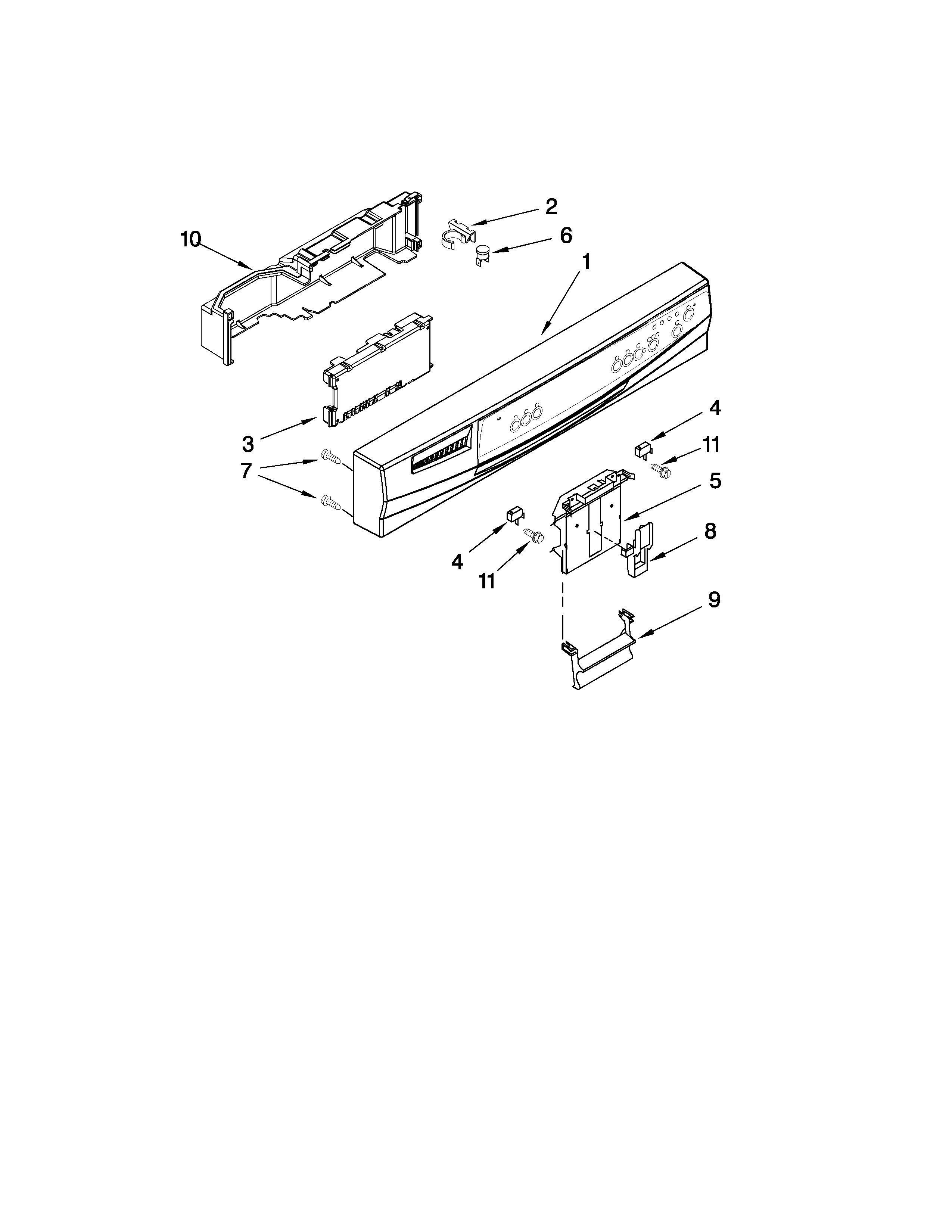 Whirlpool GU3000XTXS0 control panel parts diagram