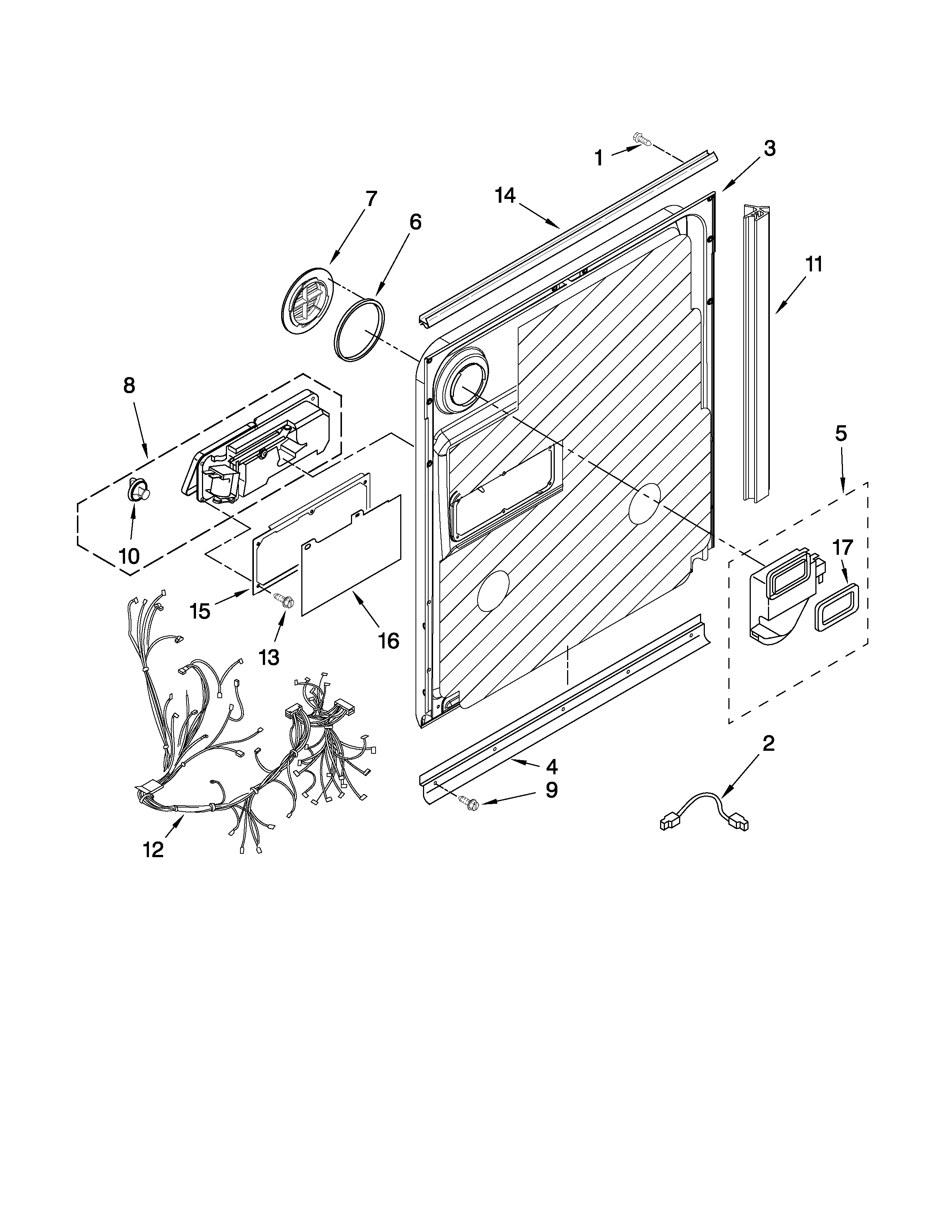 Whirlpool GU3000XTXS0 door and latch parts diagram